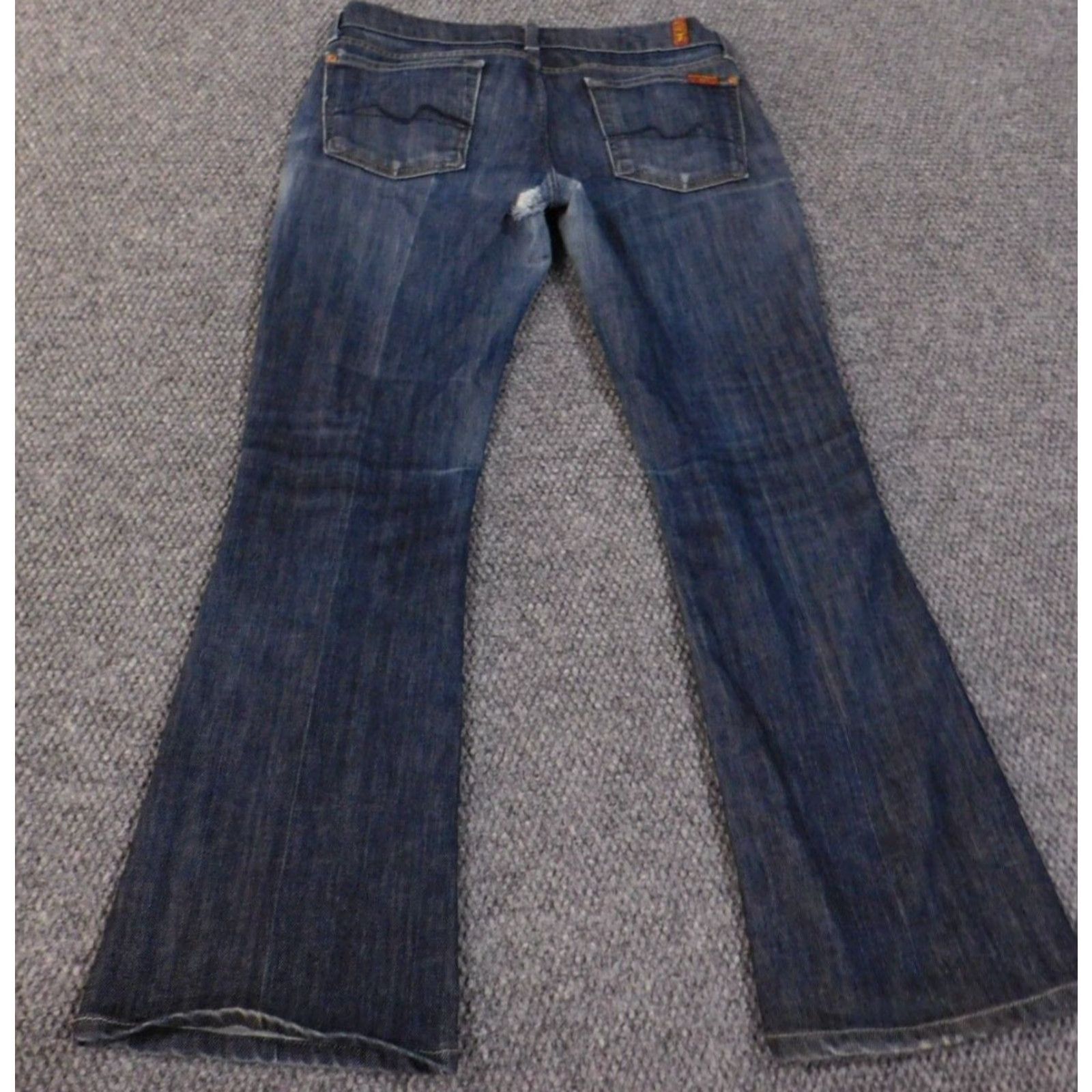 7 For All Mankind seven for all mankind jeans women size 29 flare blue retro denim stretch Size 29" - 6 Thumbnail