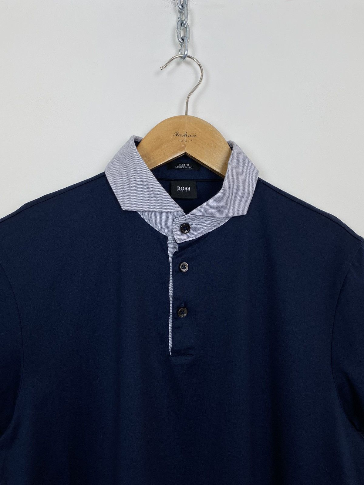 Hugo Boss Hugo Boss Slim Fit Mercerised Short Sleeve Polo Shirt Blue Size US M / EU 48-50 / 2 - 2 Thumbnail
