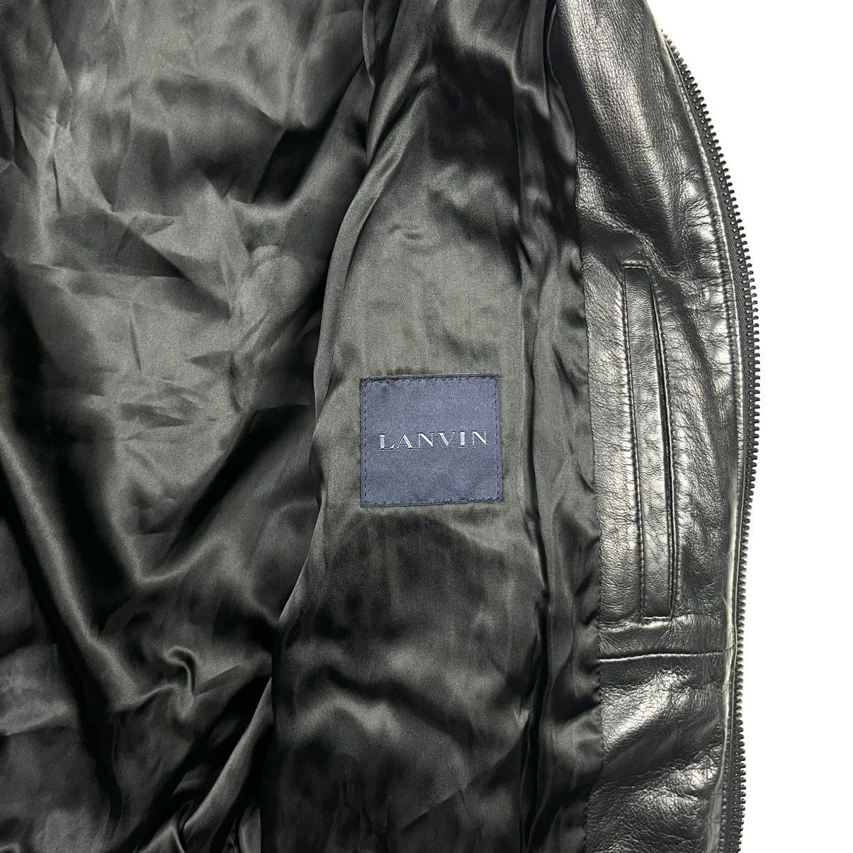 Lanvin Lanvin Classic Leather Bomber Jacket Luxury Blue Size US M / EU 48-50 / 2 - 6 Thumbnail