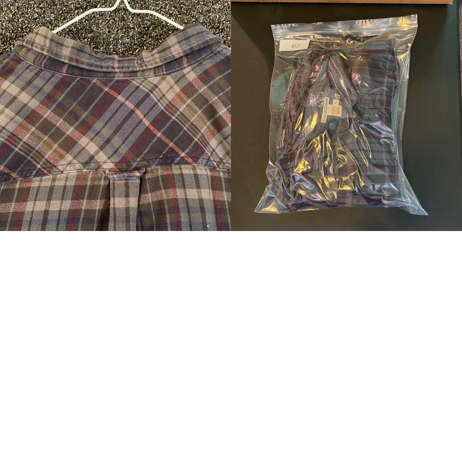 Carbon2Cobalt Carbon 2 Cobalt Mens XL Shirt Blue Green Plaid Flannel Button Down Cotton L/S Size US XL / EU 56 / 4 - 8 Thumbnail