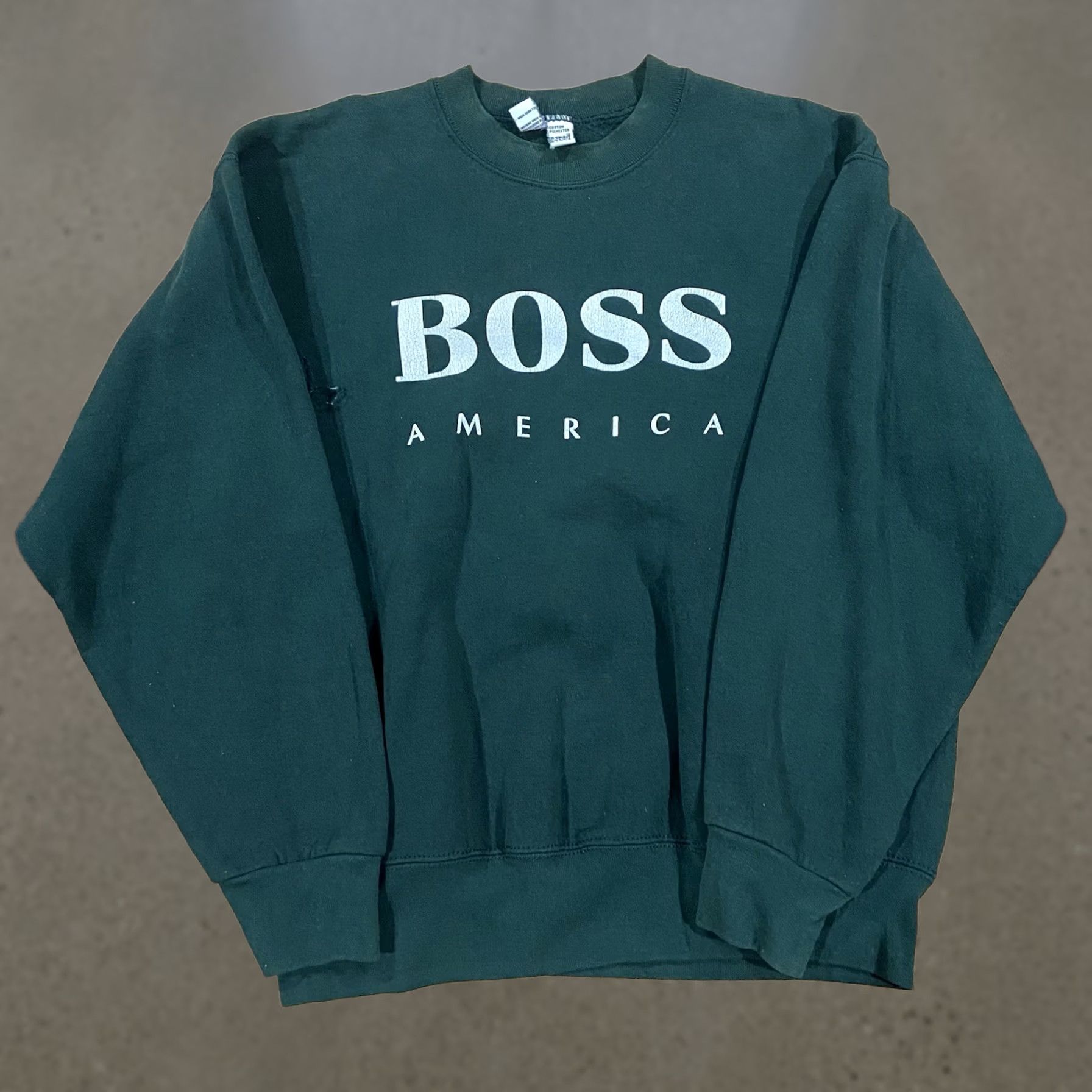 Vintage VINTAGE Boss Sweater Crewneck Pullover Green 90s L Mens Sweatshirt Pro Spirit Beige? Size US L / EU 52-54 / 3 - 1 Thumbnail