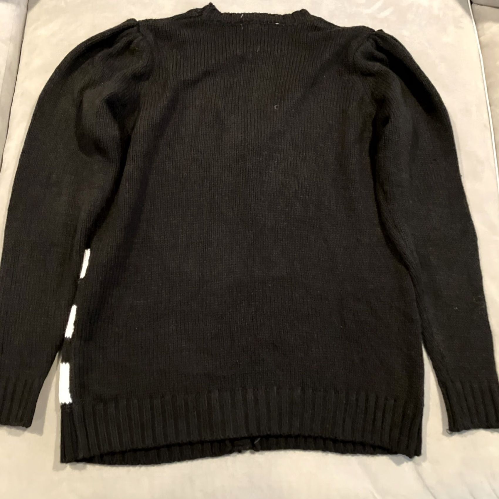 Vintage Elan LOVE Cardigan - Black Open - Women's Large - Cardigan - Knit - Regular - Long Sleeve - Cozy - Solid - FallSpringSummerWinter - Women Size L / US 10 / IT 46 - 5 Thumbnail