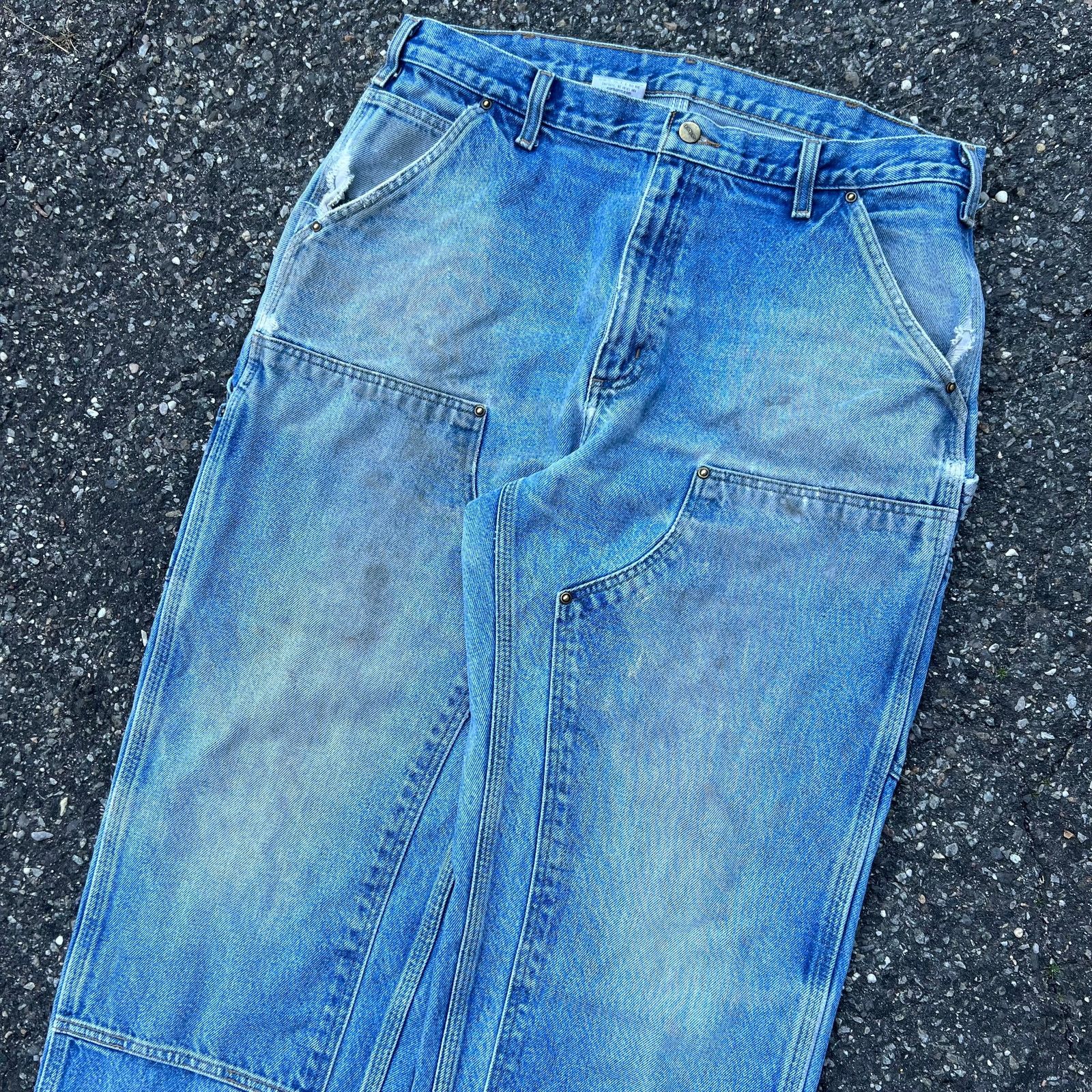 Carhartt × Vintage Vintage carhartt blue jeans denim double knee work pants Size US 36 / EU 52 - 2 Thumbnail