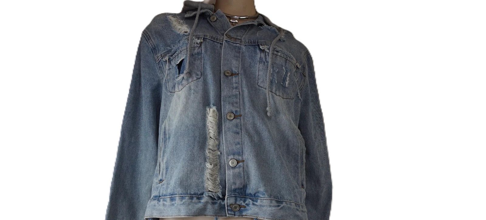 Other Grace Chow Angel Wing Denim Jacket WITH Original Hoodie Set Size XL / US 12-14 / IT 48-50 - 1 Thumbnail