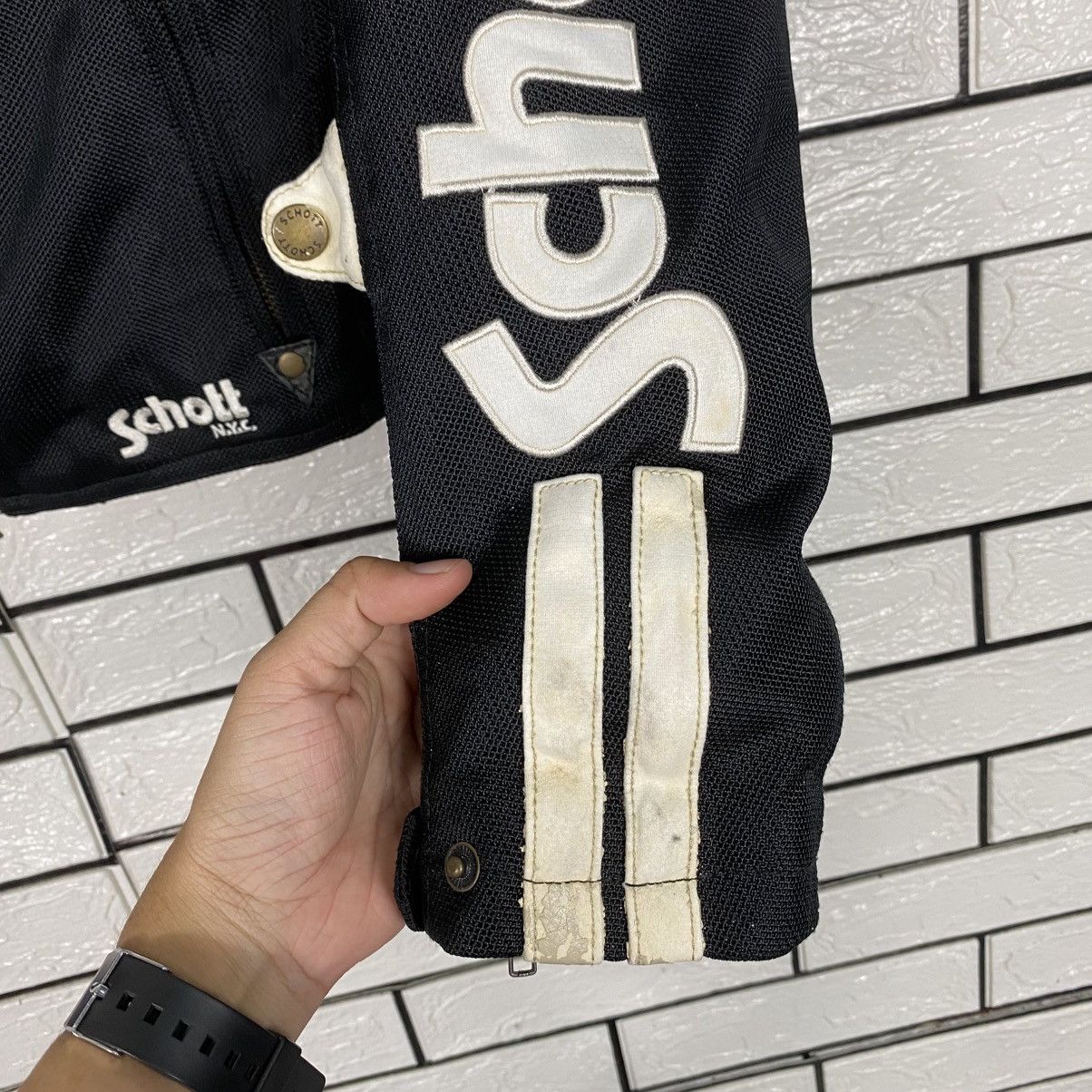 Schott Vintage Biker Motorcycle Jacket Schott NYC Big Logo Size US M / EU 48-50 / 2 - 16 Thumbnail