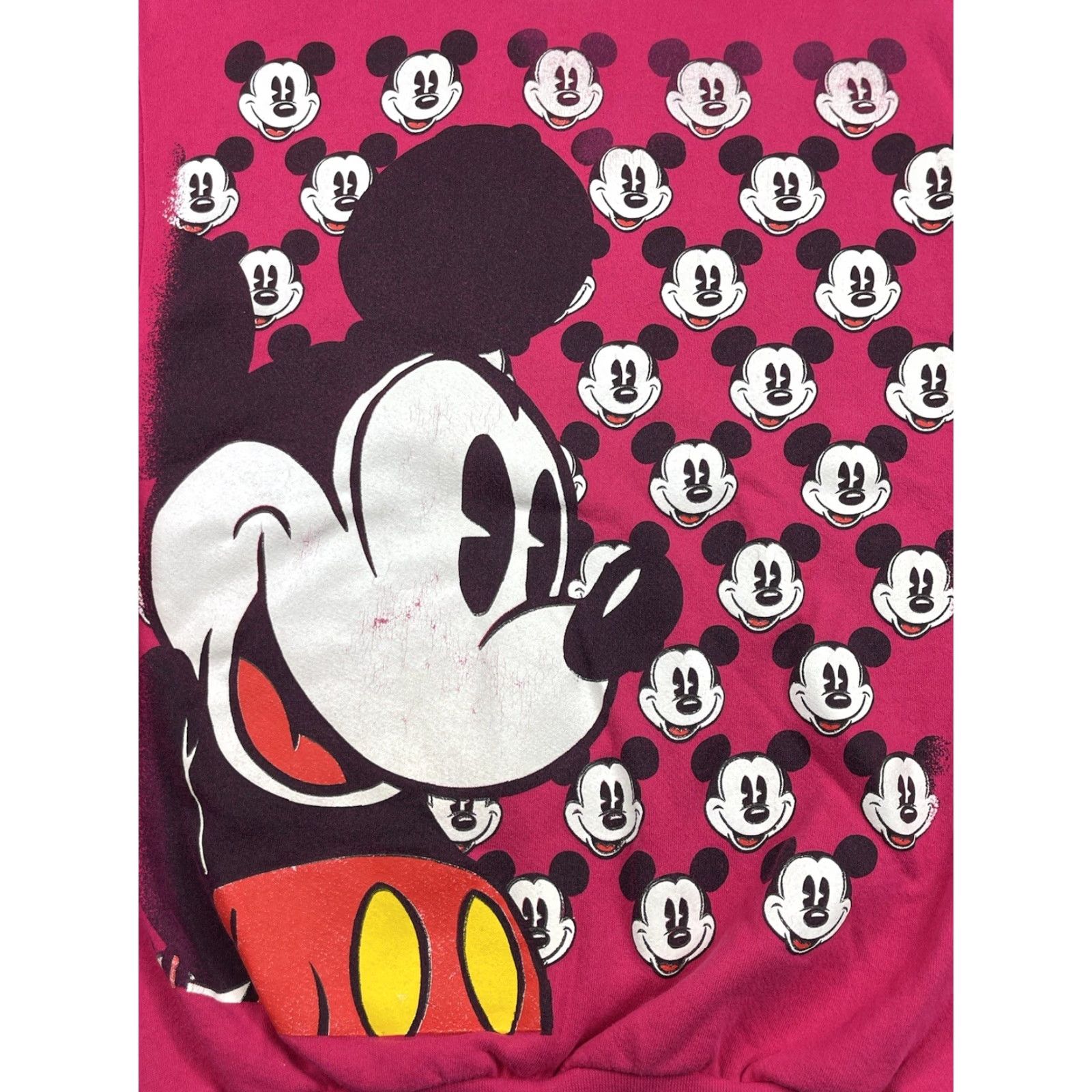 Disney VINTAGE Disney Mickey Face All Over Print Crewneck Sweatshirt - Size L (Adult) Pink, 90s Cartoon Logo, Unisex, Pullover, Cotton Blend, Fleece, USA Size US L / EU 52-54 / 3 - 3 Thumbnail