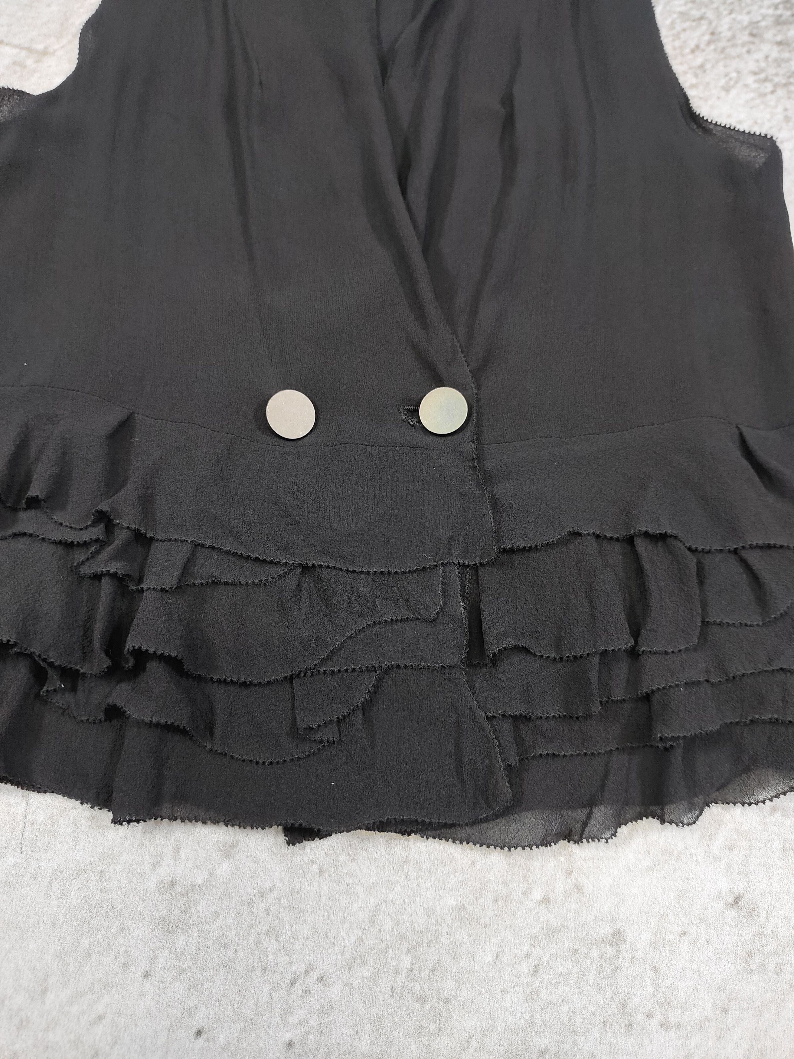 Japanese Brand Made in Heaven- Gothic Silk Deep V Ruffle Hem Vest Size M / US 6-8 / IT 42-44 - 7 Thumbnail