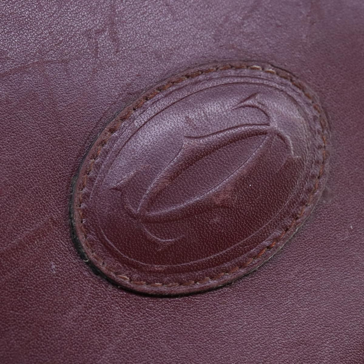 Cartier Cartier Clutch Bag Leather Wine Red Size ONE SIZE - 9 Thumbnail
