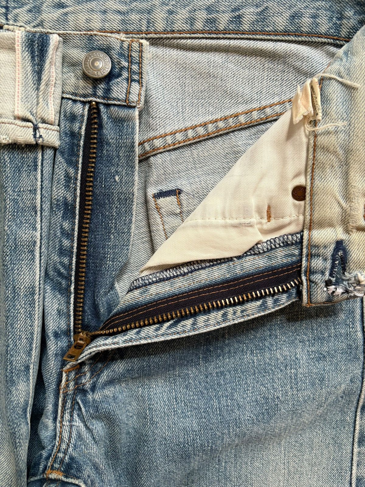 Levi's Vintage 80s Levis 502 Big E Selvedge Mud Wash Loose Jeans Size US 28 / EU 44 - 10 Thumbnail