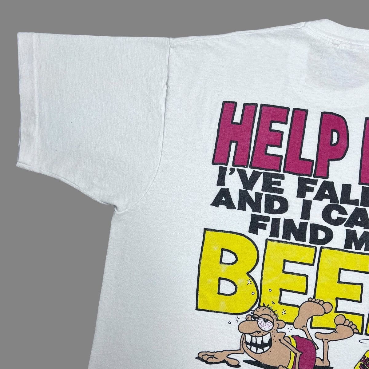 Vintage 1990s Party On Activewear Help Me I Can’t Find My Beer Tee Size US XL / EU 56 / 4 - 12 Thumbnail