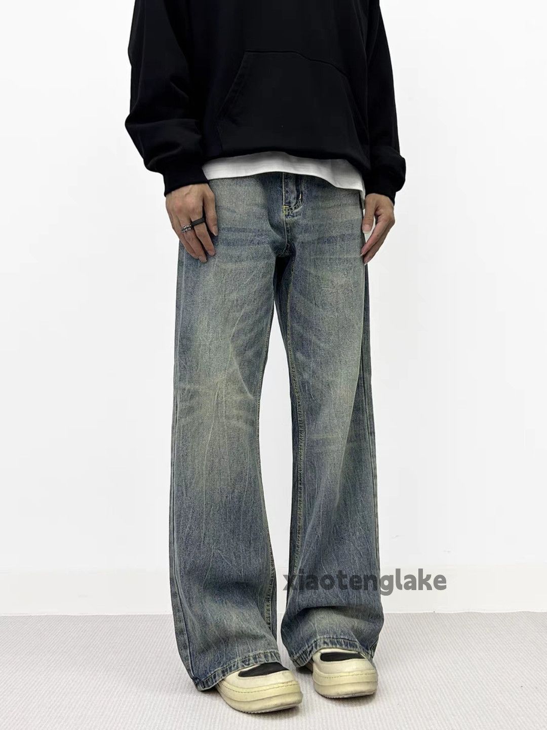 Jean × Vintage washed faded cleanfit yuppie loose baggy jeans Size US 34 / EU 50 - 2 Thumbnail