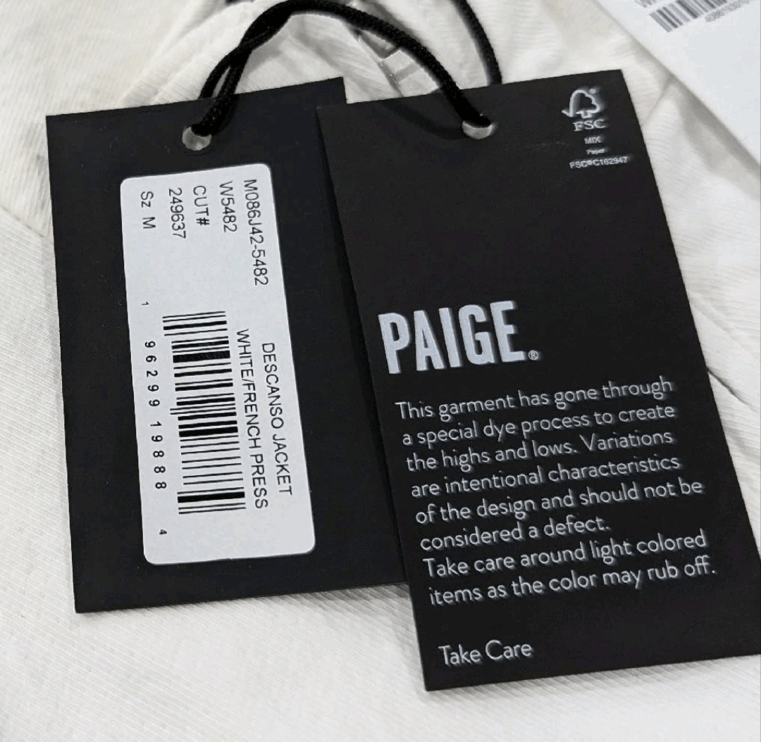Paige PAIGE "Descanso" Ombre Zip Jacket White/French Press Medium Size US M / EU 48-50 / 2 - 7 Thumbnail