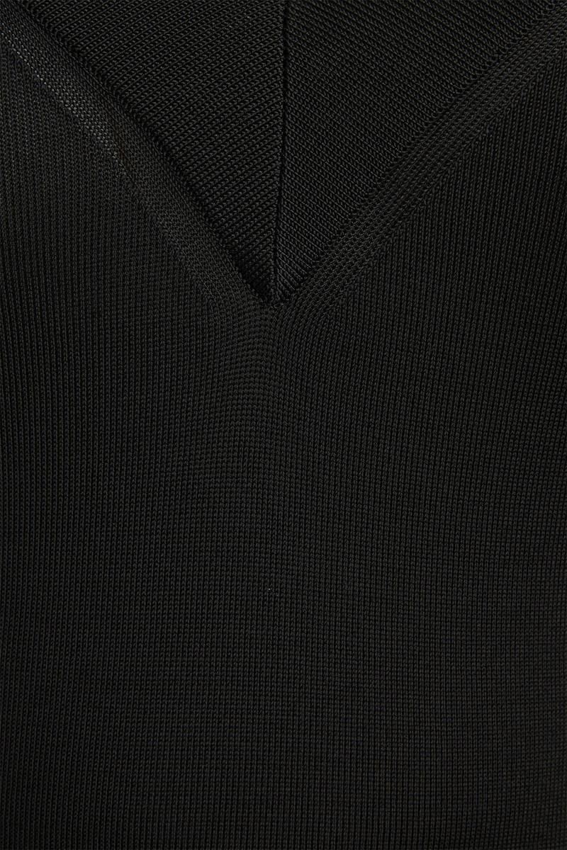 Saint Laurent Paris o1s1wg111124 Dress in Knit in Black Size L / US 10 / IT 46 - 3 Thumbnail