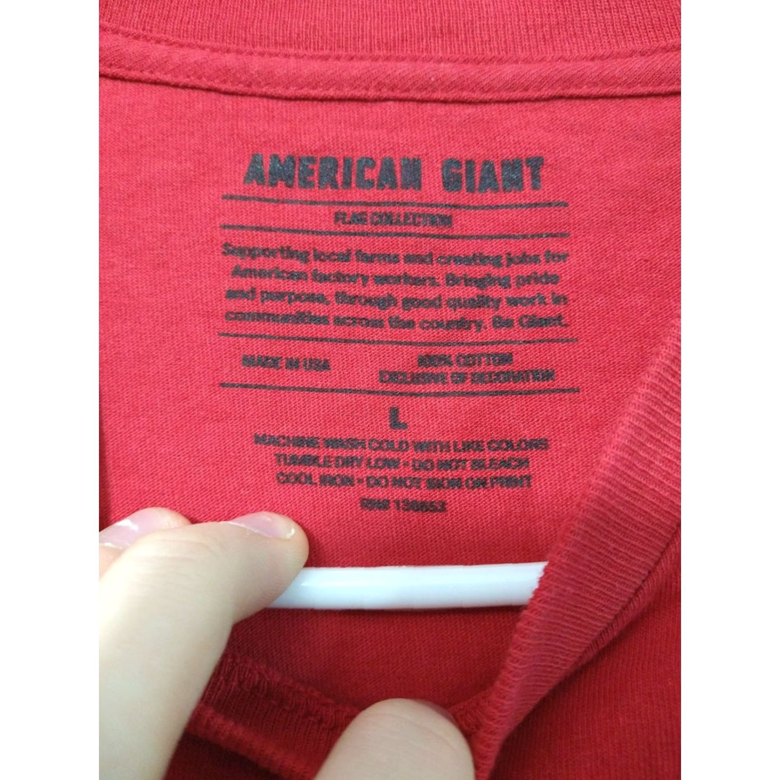 Vintage VINTAGE American Giant Shirt Mens Large Red Crew Neck Short Sleeve Flag Collection USA Size US L / EU 52-54 / 3 - 5 Thumbnail