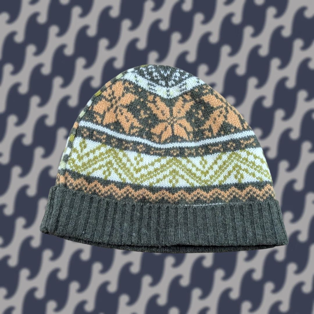 Gant GANT Wool Beanie Hat Small-Medium Size S-M Ribbon Snowflake Knit Unisex Adults Mens Womens Size ONE SIZE - 1 Thumbnail