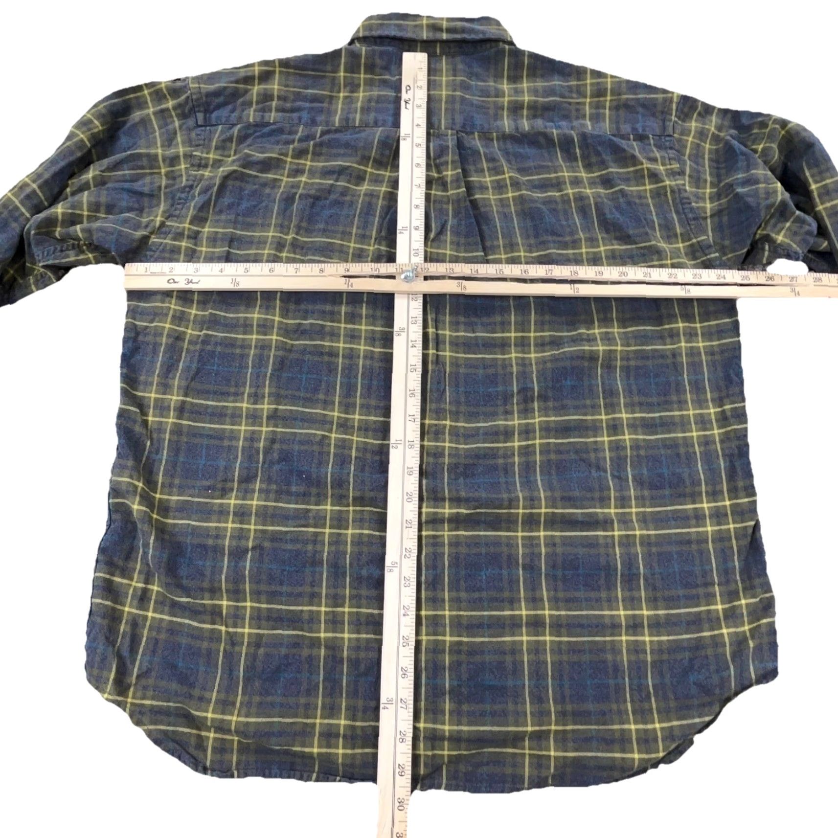 Banana Republic VINTAGE Banana Republic Button-Up Shirt Men Large Blue Green Flannel Plaid/Check Casual Workwear - Mens Size US L / EU 52-54 / 3 - 6 Thumbnail
