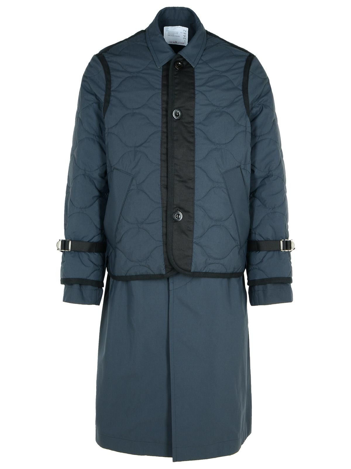 Sacai SACAI 'Quilted' Navy Polyester Parka Size US L / EU 52-54 / 3 - 1 Thumbnail
