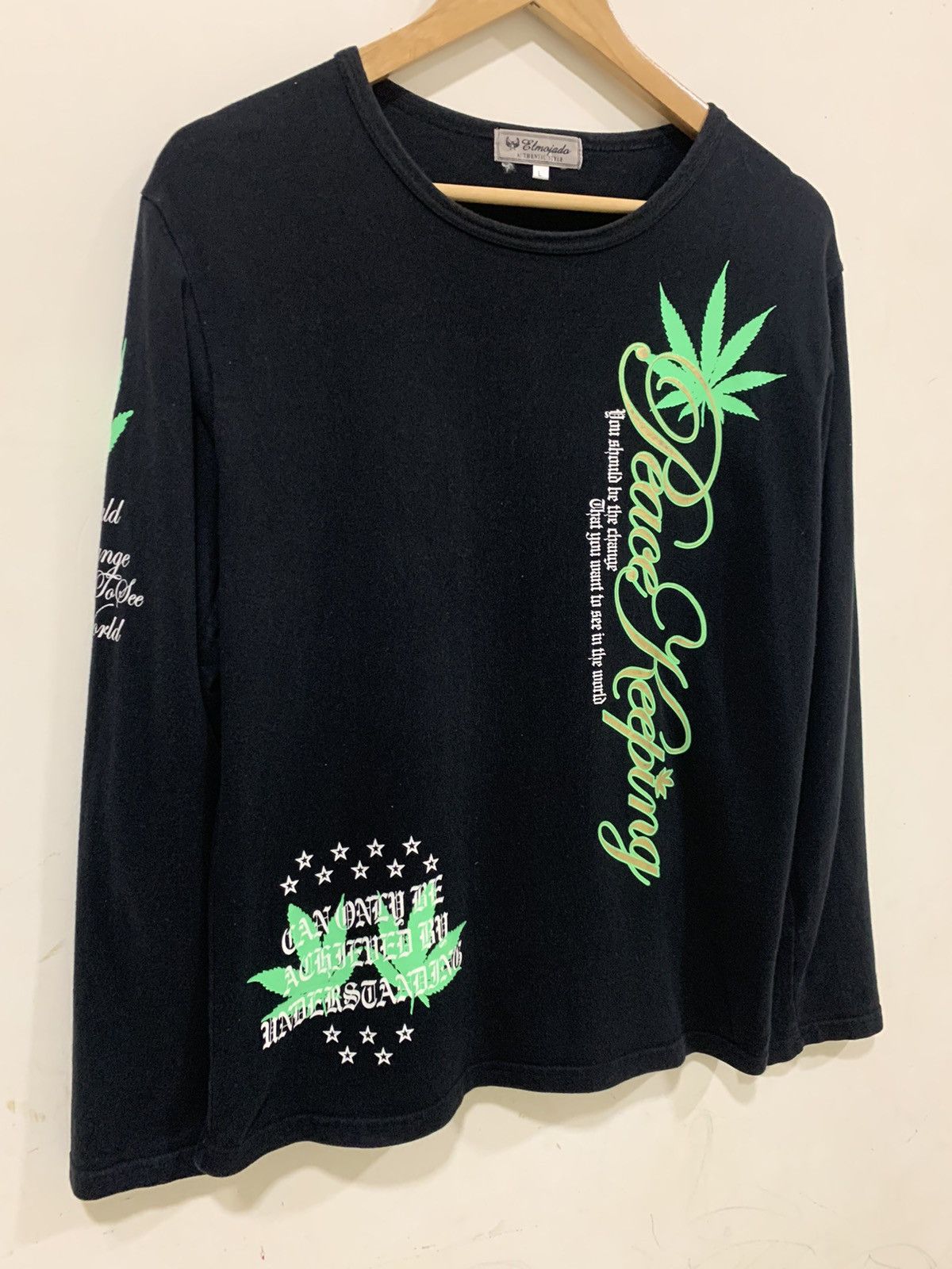If Six Was Nine Peace Keeping Marijuana Printed Black L Size US L / EU 52-54 / 3 - 6 Thumbnail