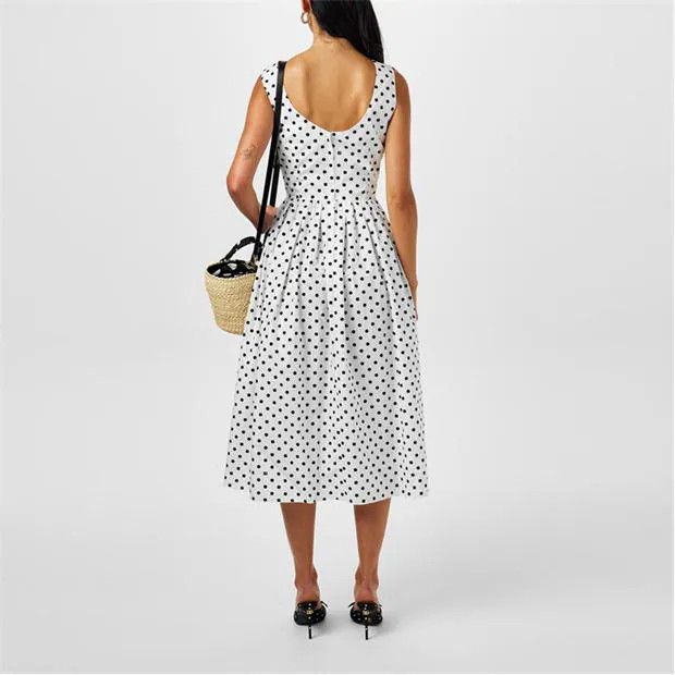 Dolce & Gabbana o1g2r1mq1024 Midi Dresses in Bianco & Black Size M / US 6-8 / IT 42-44 - 6 Thumbnail
