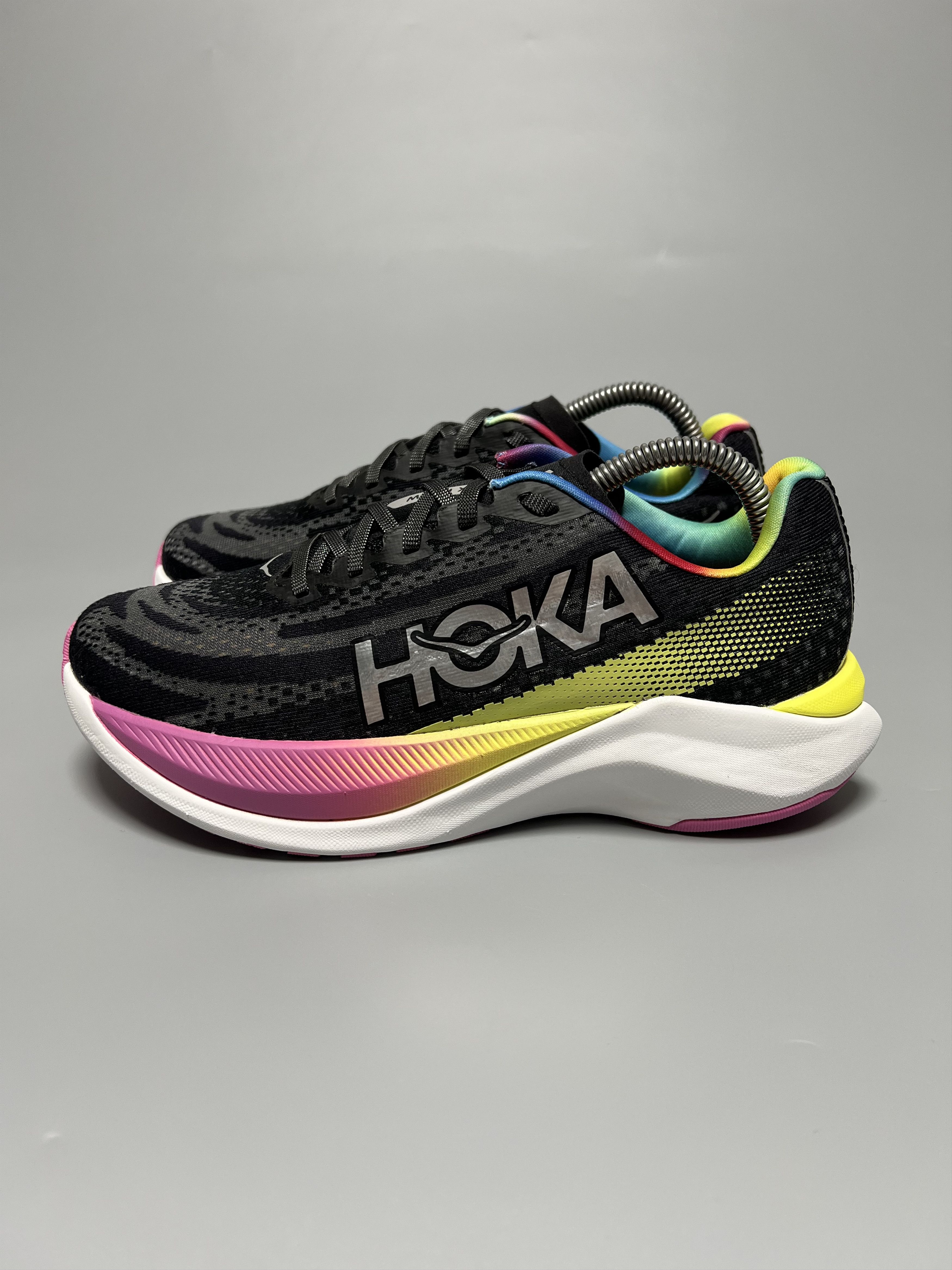 Hoka 7B Hoka One One Mach X "Black Rainbow" Women's Running Shoes Size US 7 / IT 37 - 2 Thumbnail