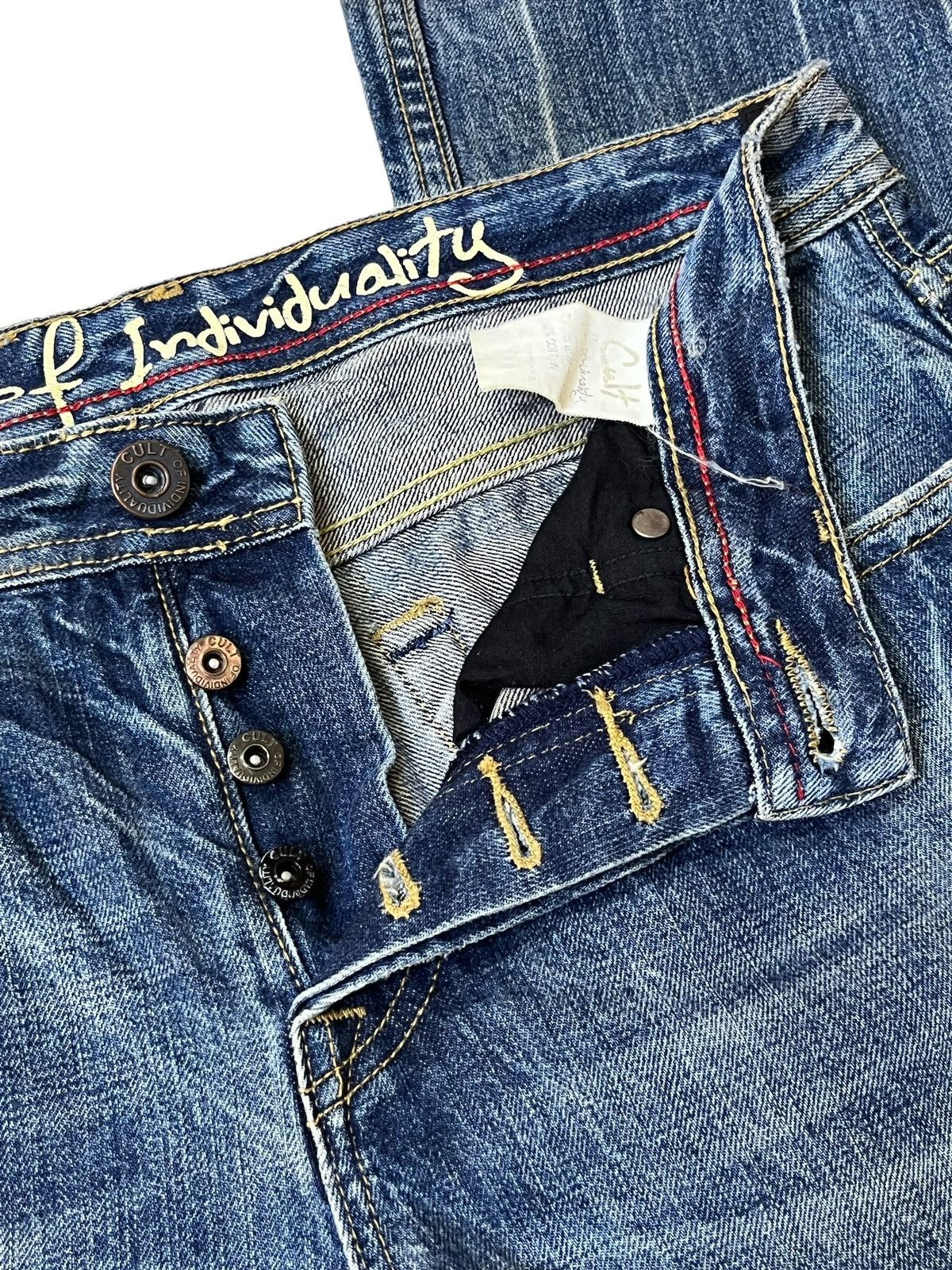 Cult Of Individuality SICK JAPANESE CULT OF INDIVIDUALITY SELVEDGE DISTRESS DENIM Size US 34 / EU 50 - 13 Thumbnail