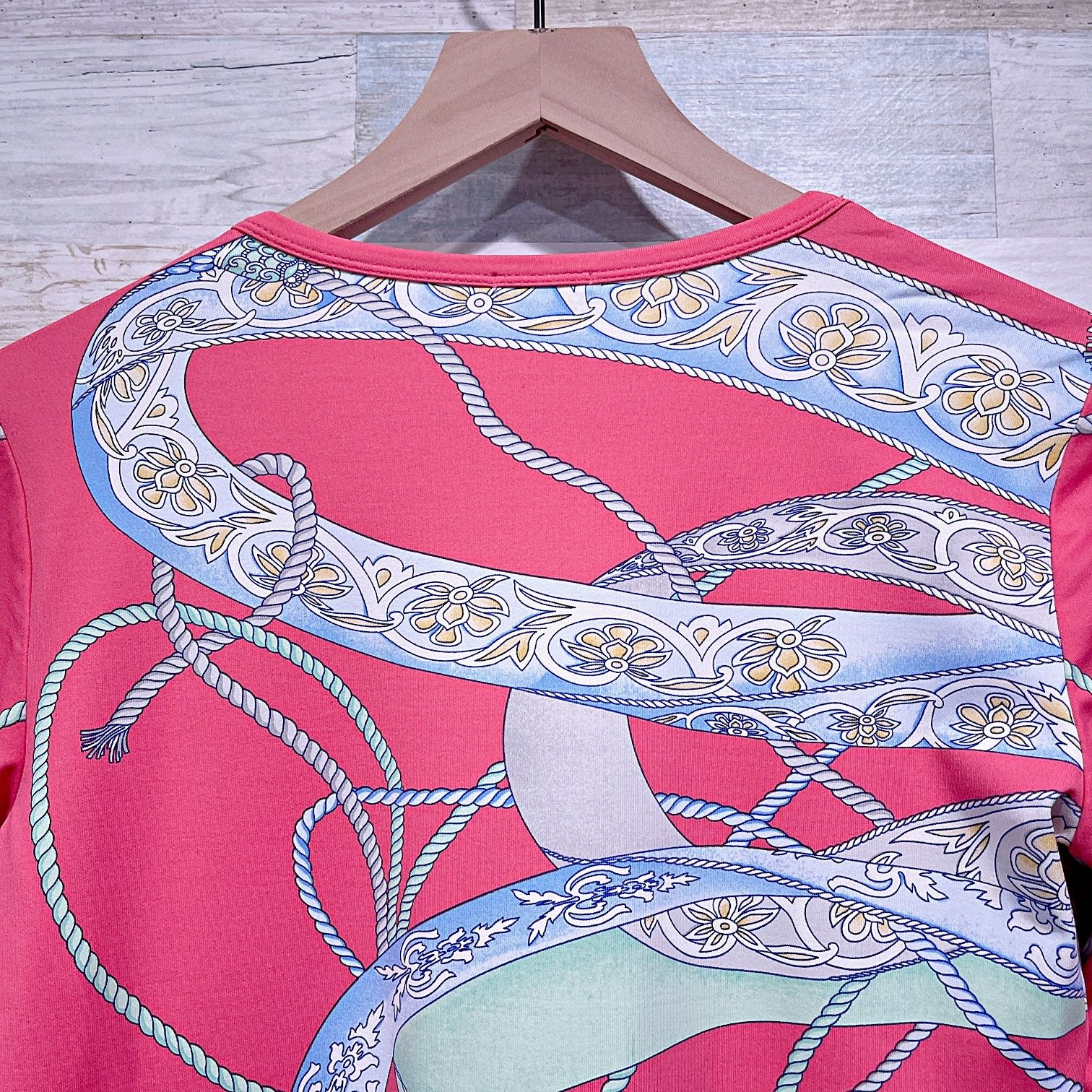 J.McLaughlin J MCLAUGHLIN Ribbon Rope Print 3/4 Sleeve Top Catalina Nylon Size XS / US 0-2 / IT 36-38 - 5 Thumbnail