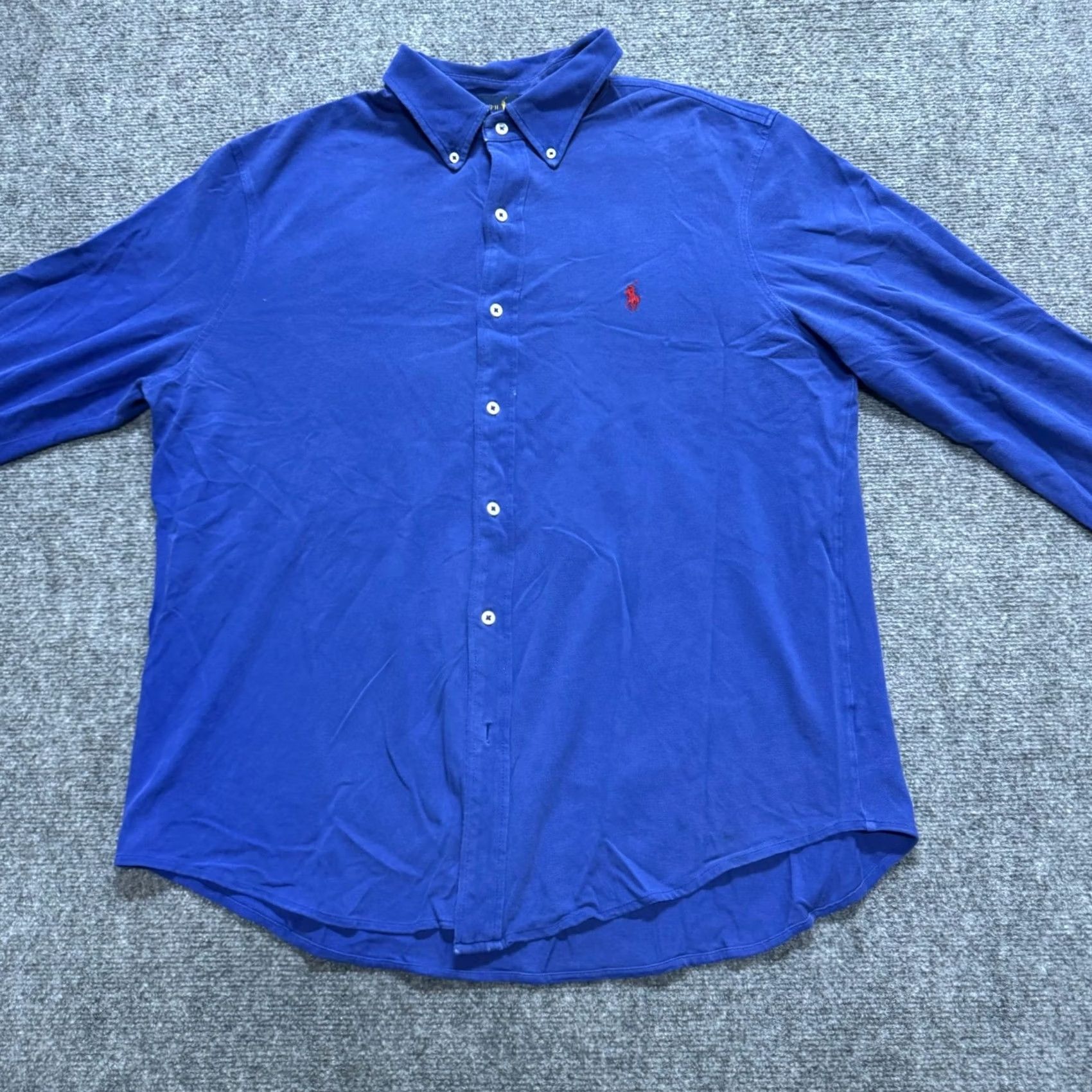 Ralph Lauren VINTAGE Ralph Lauren Polo Longsleeve Button Up Shirt Mens XL Blue Faded 90s Size US XL / EU 56 / 4 - 3 Thumbnail