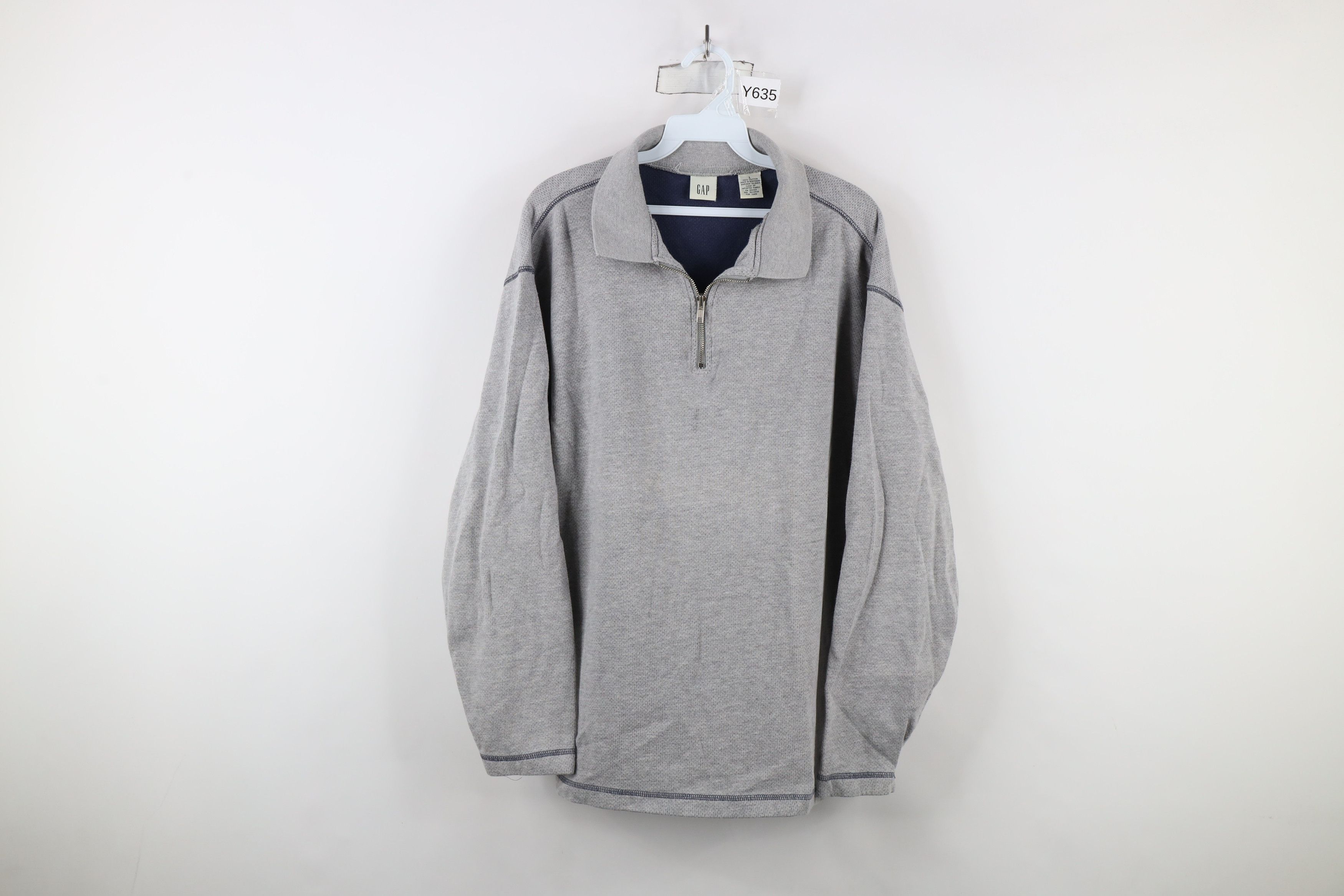 Gap × Vintage Vintage 90s Gap Half Zip Collared Long Sleeve Polo Shirt Size US L / EU 52-54 / 3 - 1 Thumbnail