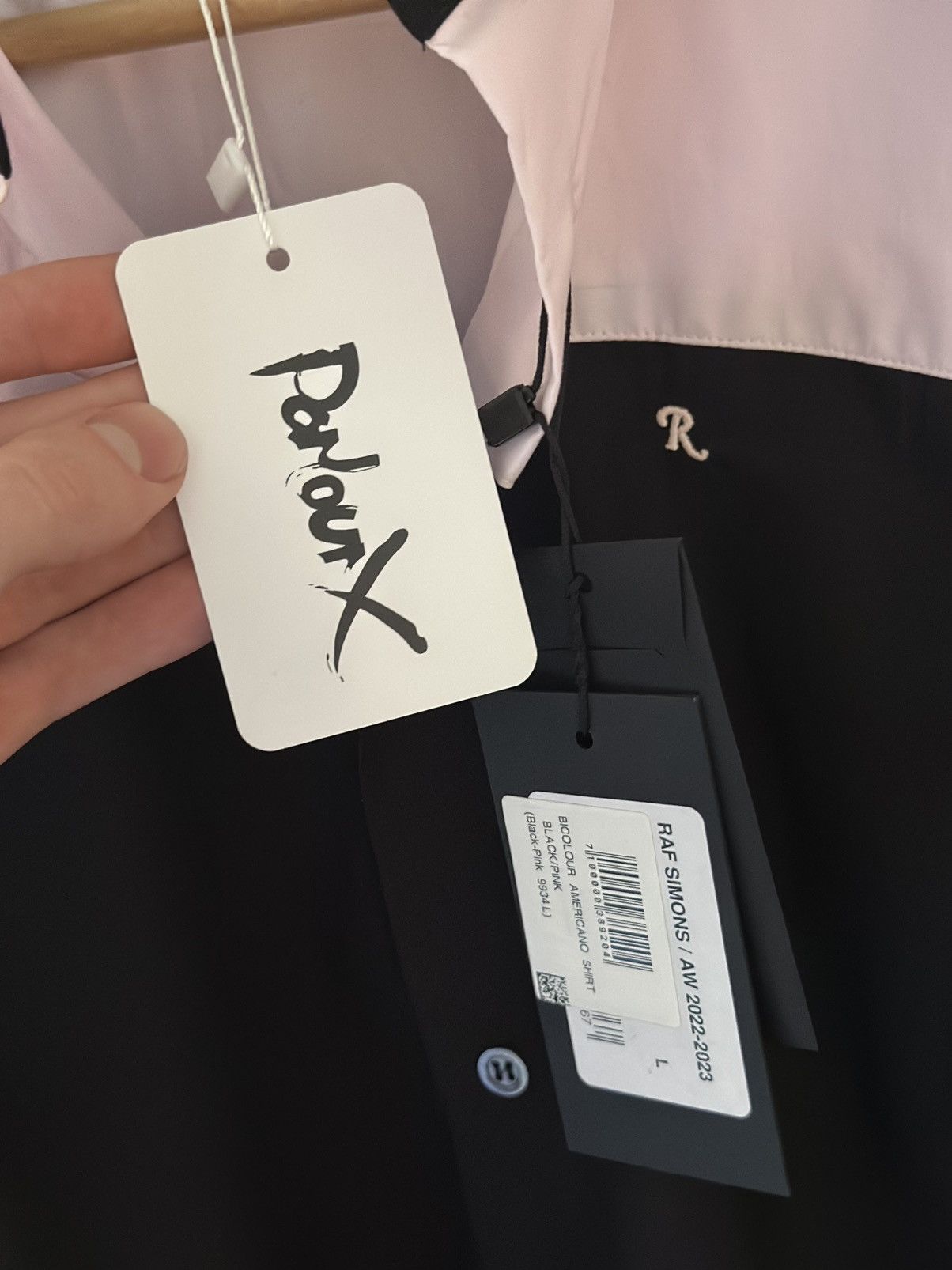 Raf Simons RAF SIMONS BICOLOUR AMERICANO SHIRT | BLACK/PINK Size US L / EU 52-54 / 3 - 7 Thumbnail