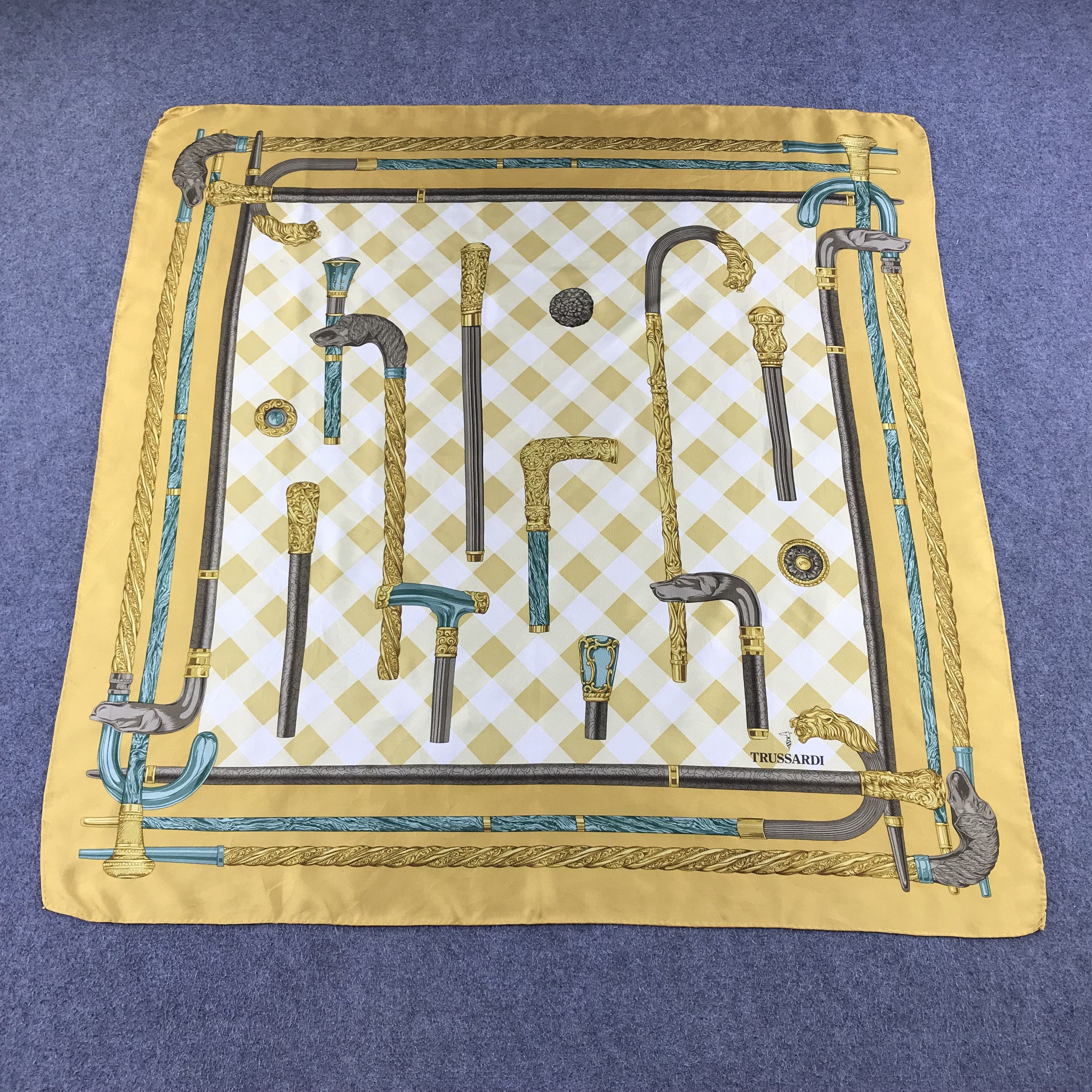 Trussardi Vintage Trussardi Canes Silk Scarf M110 Size ONE SIZE - 2 Thumbnail