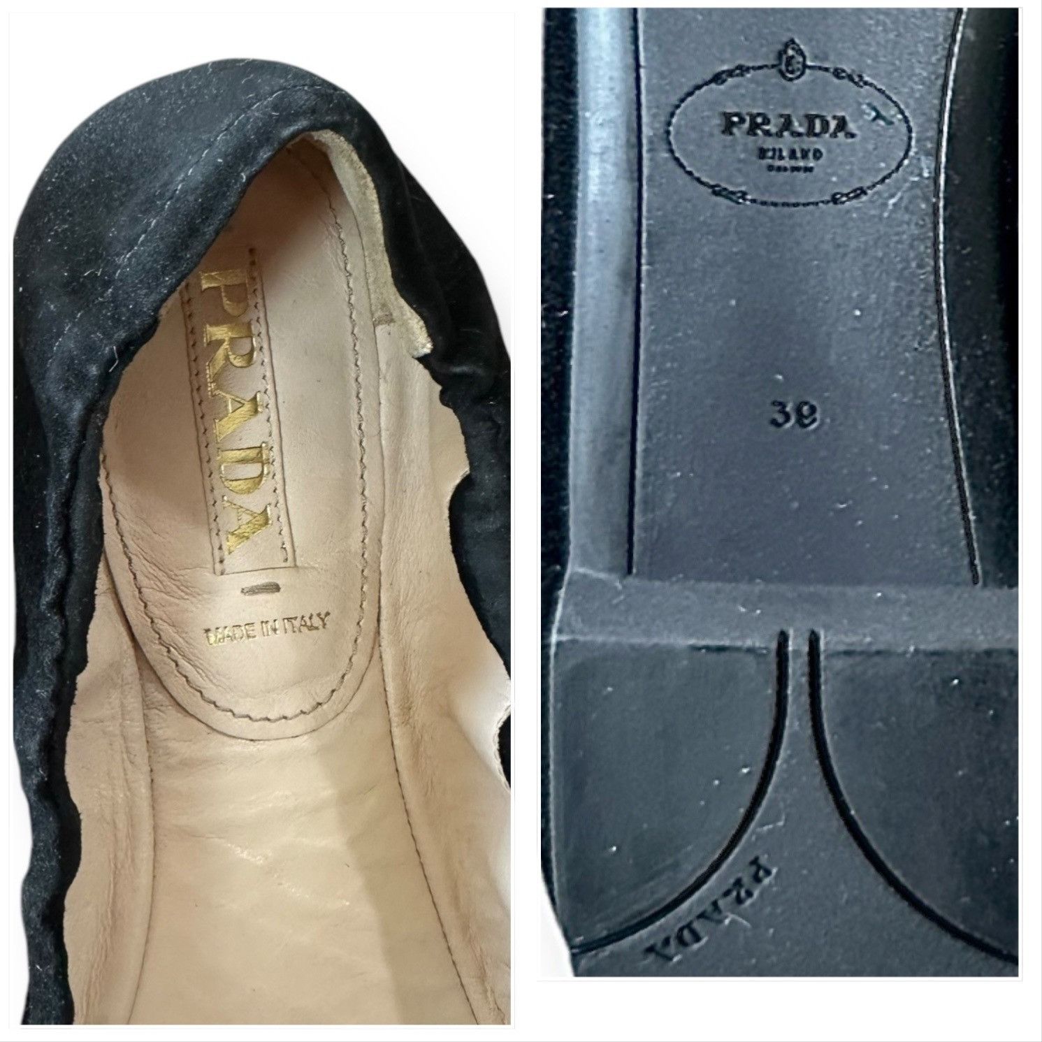 Prada Prada Black Suede Jeweled Ballet Flats, size 39 EU, Original Size US 9 / IT 39 - 7 Thumbnail