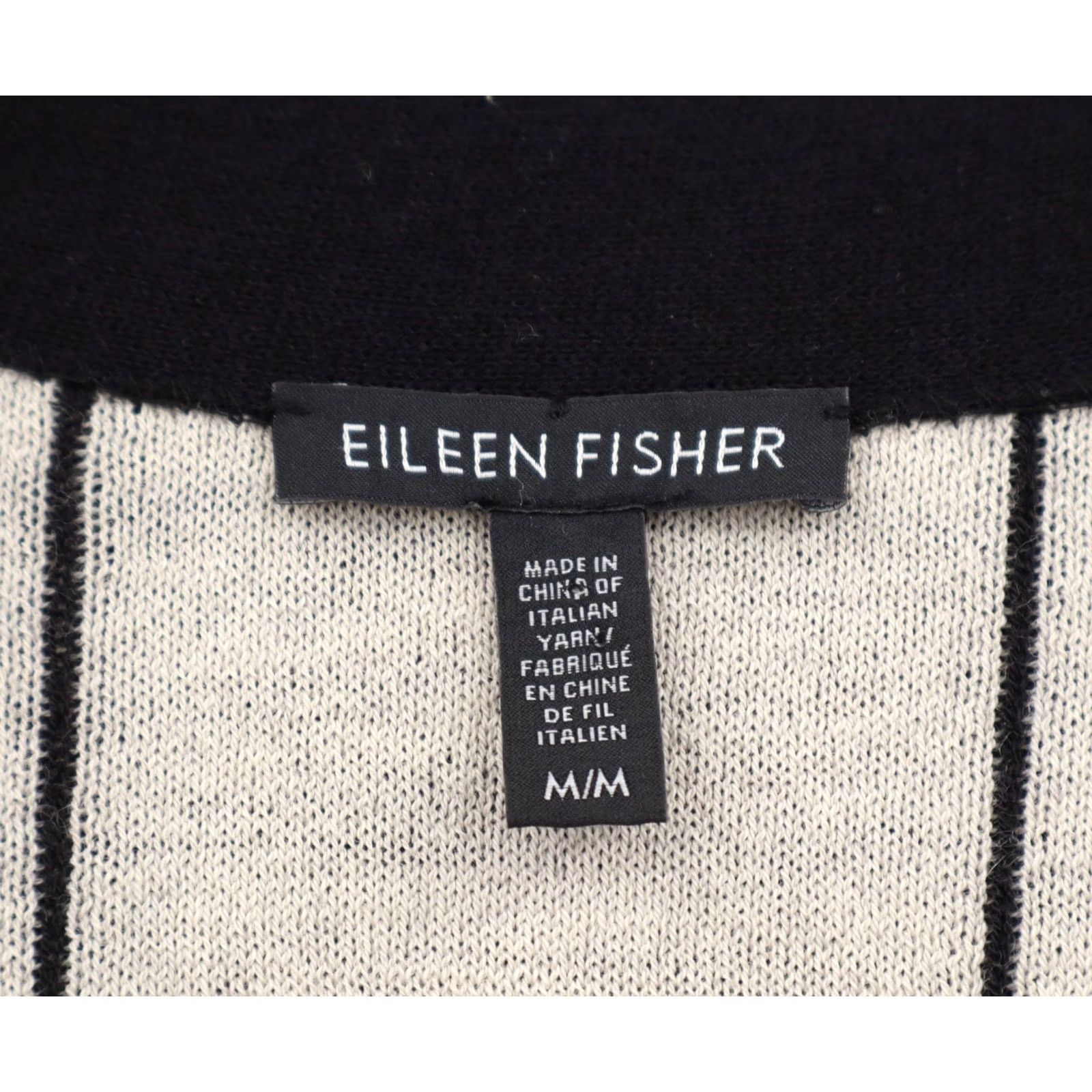 Eileen Fisher Eileen Fisher Women's Cardigan Wool Open Front Black Sz M Regular Knit Lightweight Open Front Cardigan Sweater Size M / US 6-8 / IT 42-44 - 4 Thumbnail
