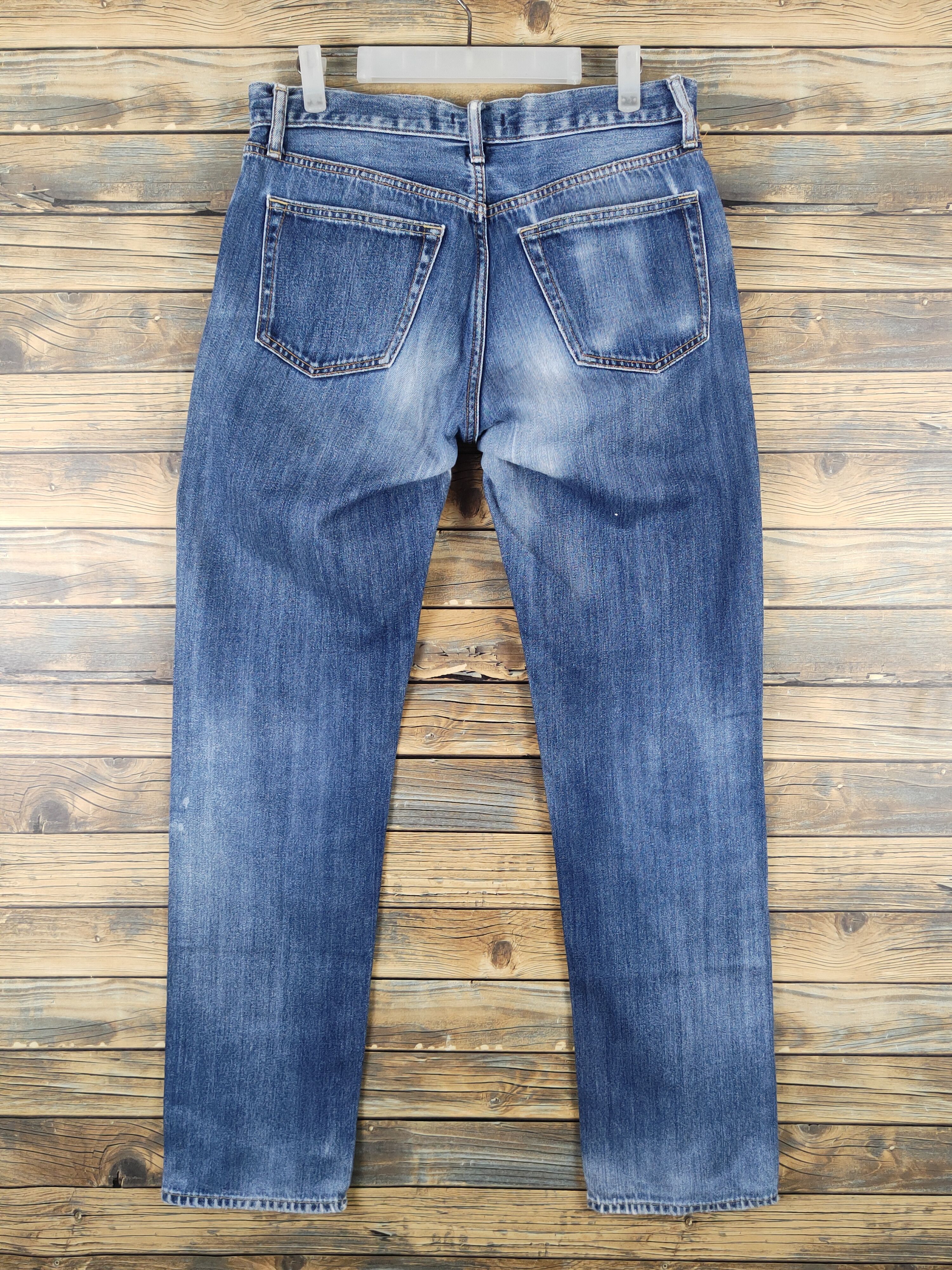 Japanese Brand Uniqlo japan Blue Distressed Ripped denim Jeans #W1403 Size US 31 - 7 Thumbnail