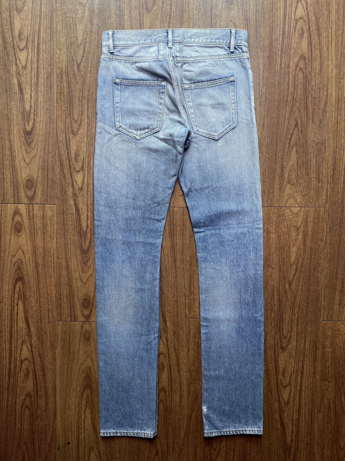 Hedi Slimane × Saint Laurent Paris Saint Laurent D01 Blue Washed Jeans Size US 29 - 4 Thumbnail