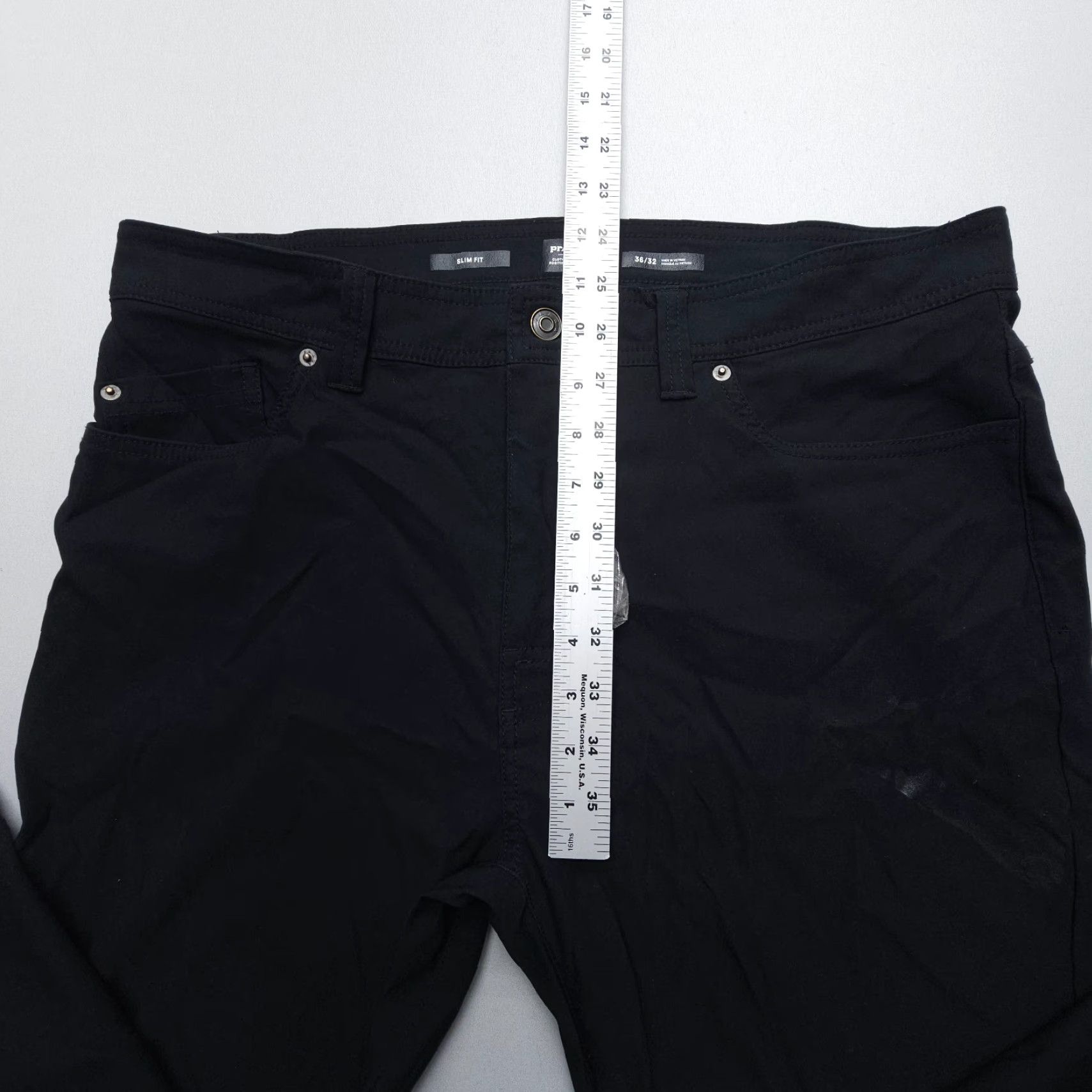 Prana prAna Brion Slim Pants II Mens 36 x 32 Black Stretch Hiking Fishing Travel Camp Pant Slim Straight 5-Pocket Mens Regular Black 90s Nature Theme Size US 36 / EU 52 - 7 Thumbnail