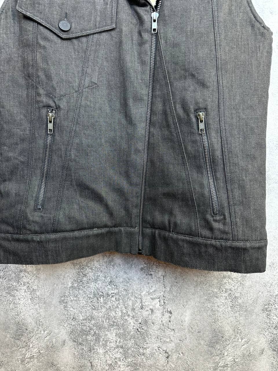 Surface To Air Surface To Air Black Denim Sherpa Lined Biker Vest Size US XS / EU 42 / 0 - 8 Thumbnail