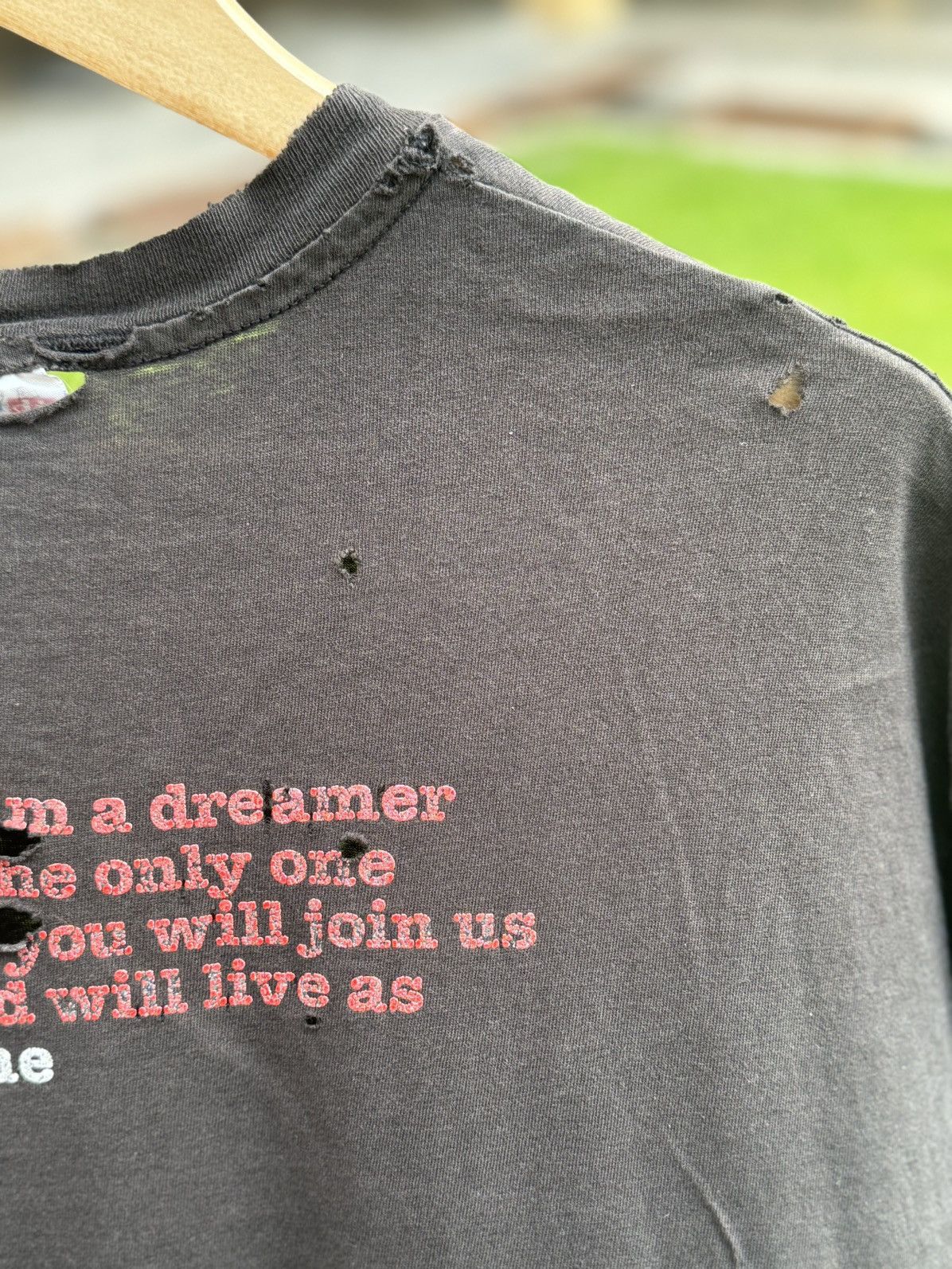 Band Tees × Fadeless × Vintage Vintage Super Thrashed 90s John Lennon Black Dreamer tees Size US XL / EU 56 / 4 - 7 Thumbnail