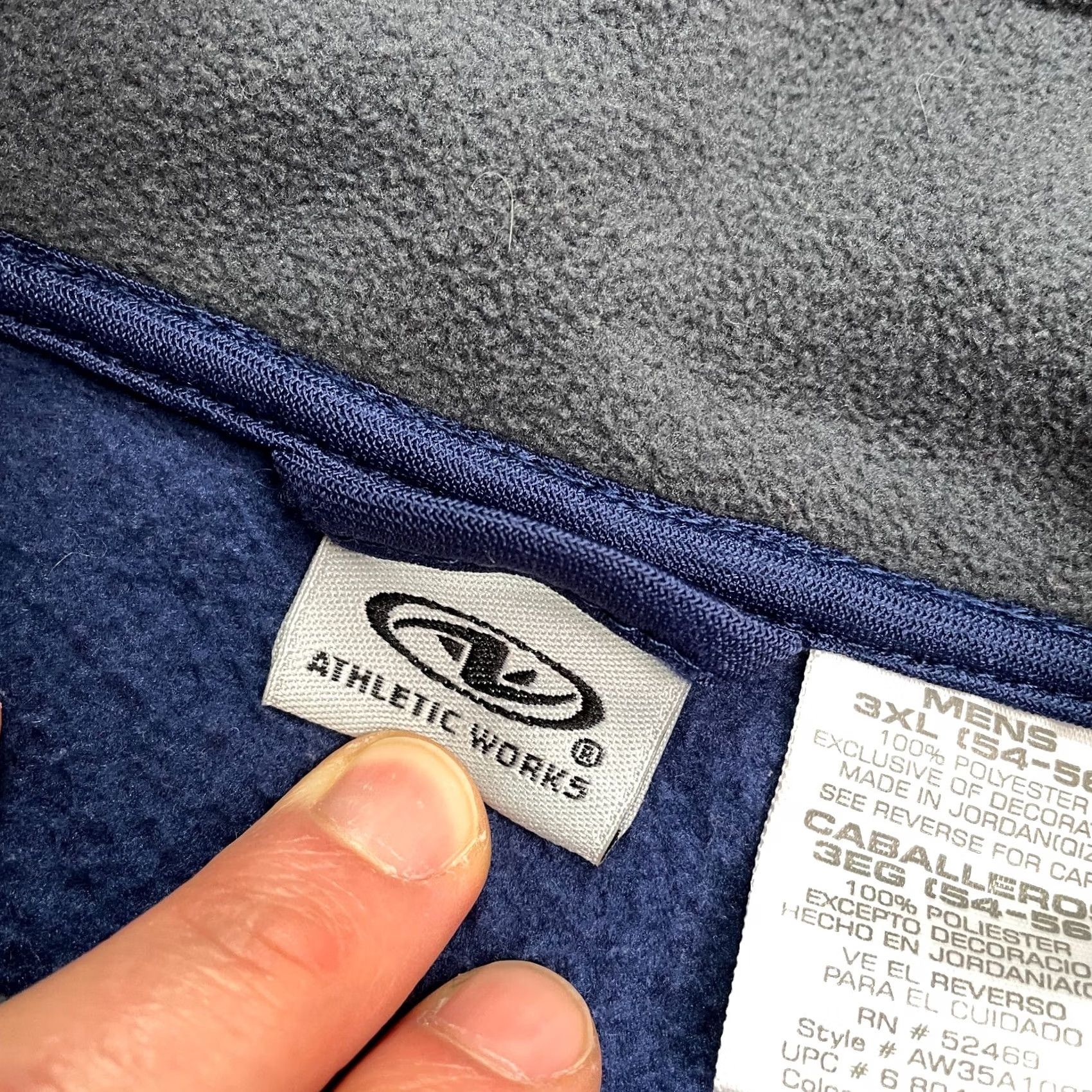 Athletic Works Athletic Works Fleece Jacket Mens 3XL Blue Gray Zip Casual Outdoor Hiking Size US XXL / EU 58 / 5 - 6 Thumbnail