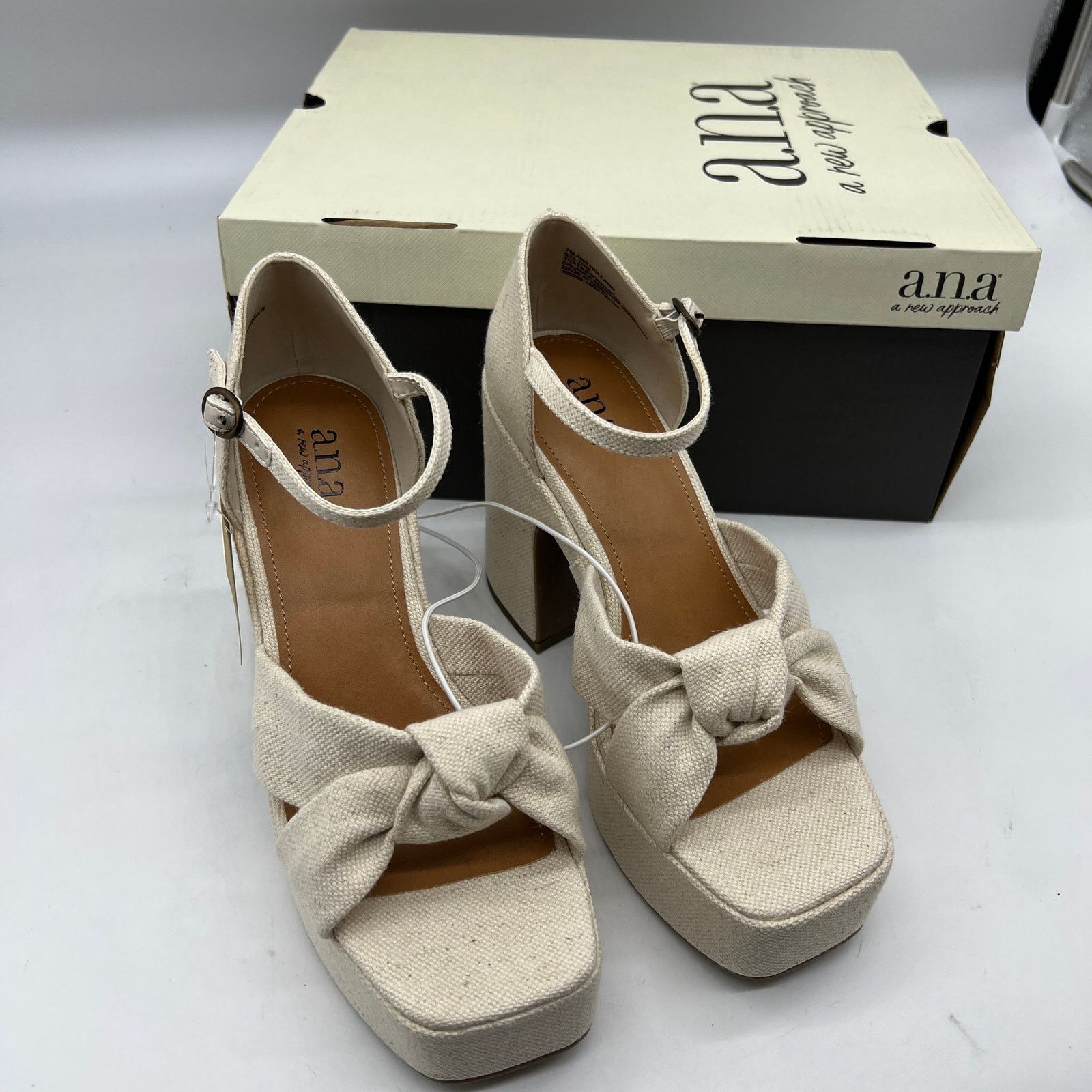 Other a.n.a Womens Holland Heeled Sandals Denim Platform Size US 7 / IT 37 - 1 Thumbnail