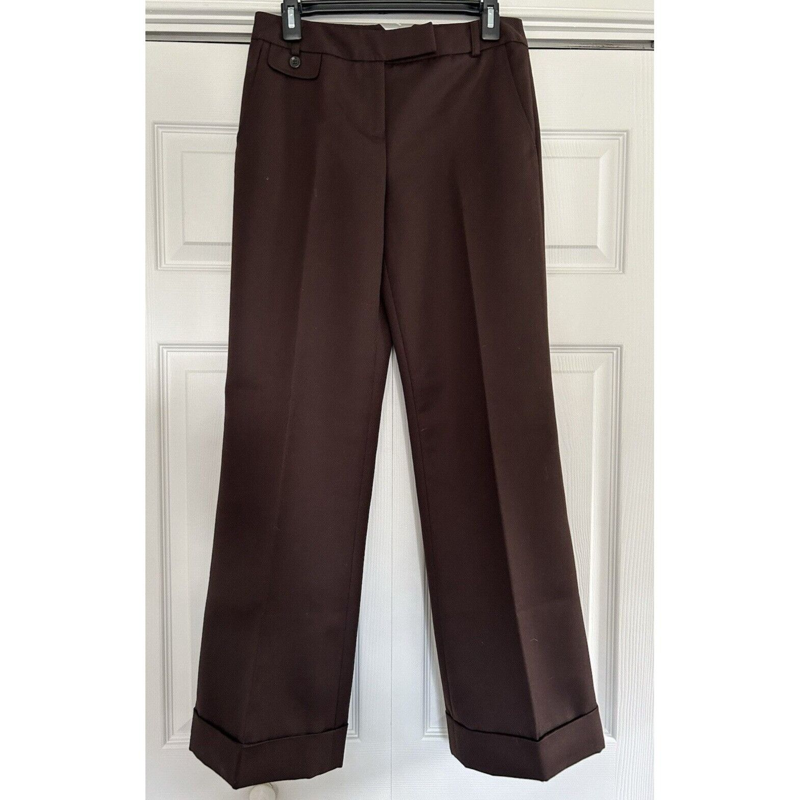 Ann Taylor Ann Taylor LOFT Womens Chocolate Brown Wool Blend Wide Cuffe Size 27" / US 4 / IT 40 - 1 Thumbnail