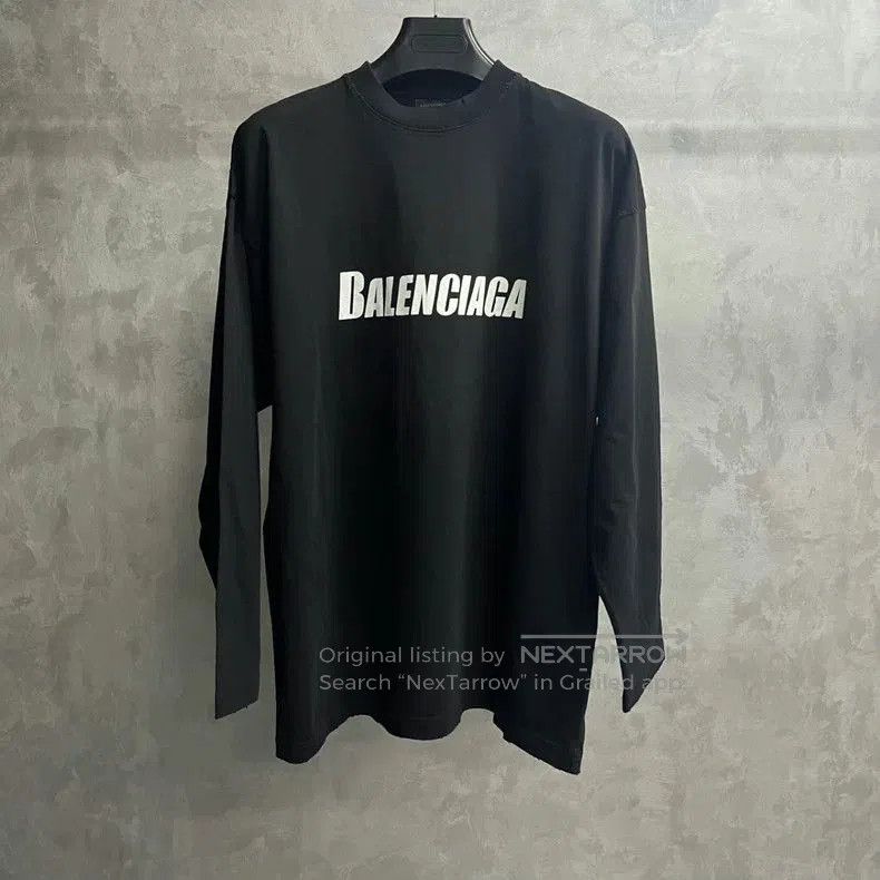 Balenciaga Balenciaga Black Logo Print Long Sleeve T-Shirt. Size US XS / EU 42 / 0 - 1 Thumbnail
