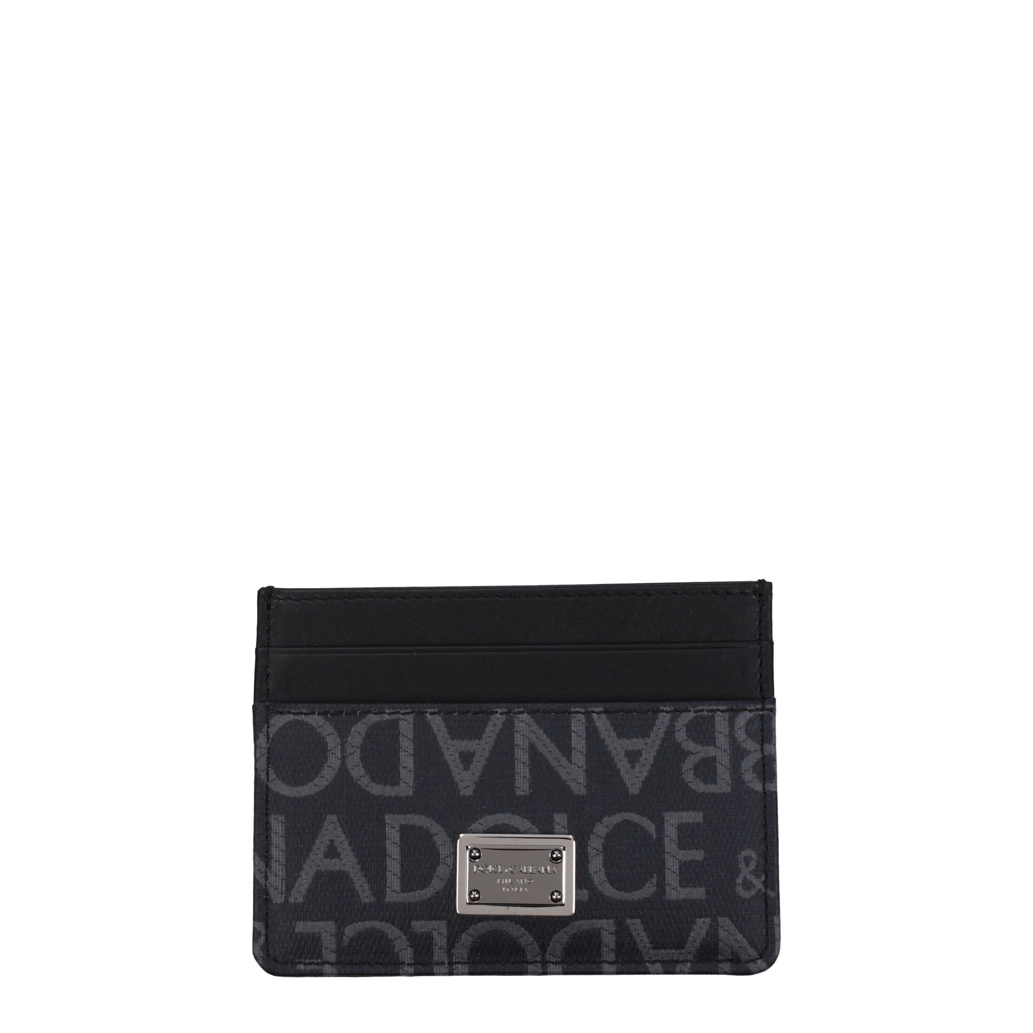 Dolce & Gabbana Dolce&Gabbana Document Holders Men Leather Black/Grey Size ONE SIZE - 1 Thumbnail