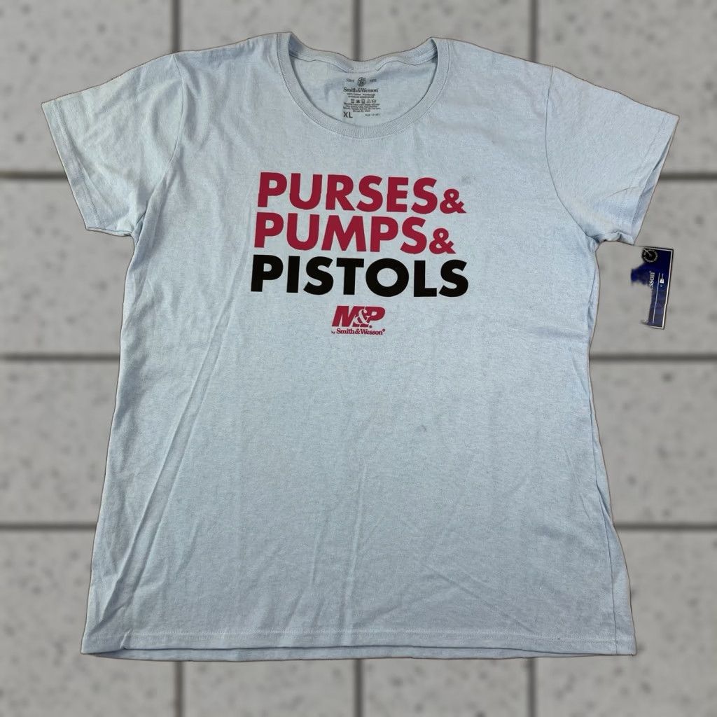 Vintage Smith & Wesson T-Shirt Women XL Blue NWT Purses Pumps Pistols Size XL / US 12-14 / IT 48-50 - 1 Thumbnail