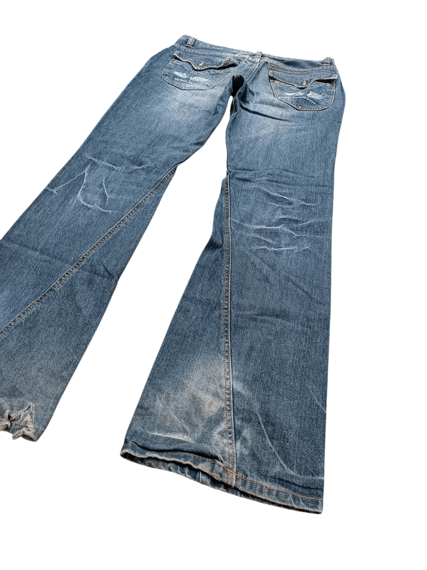 Japanese Brand Nylaus Jeans Flare Distressed Denim Style Size US 34 / EU 50 - 2 Thumbnail