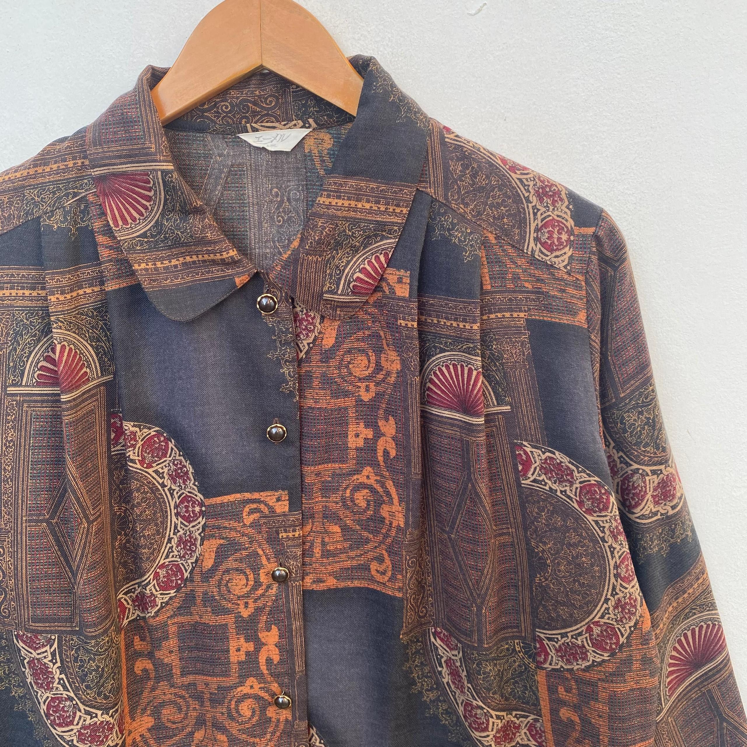 Vintage VINTAGE BLOUSE COLLARED LARGE SIZE BUTTON CLOSURE Size L / US 10 / IT 46 - 3 Thumbnail