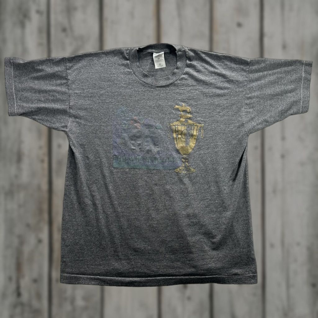 Fruit Of The Loom VINTAGE Fruit of the Loom Shirt Mens Large Heather Gray Graphic Trophy Horse Racing Size US L / EU 52-54 / 3 - 1 Thumbnail