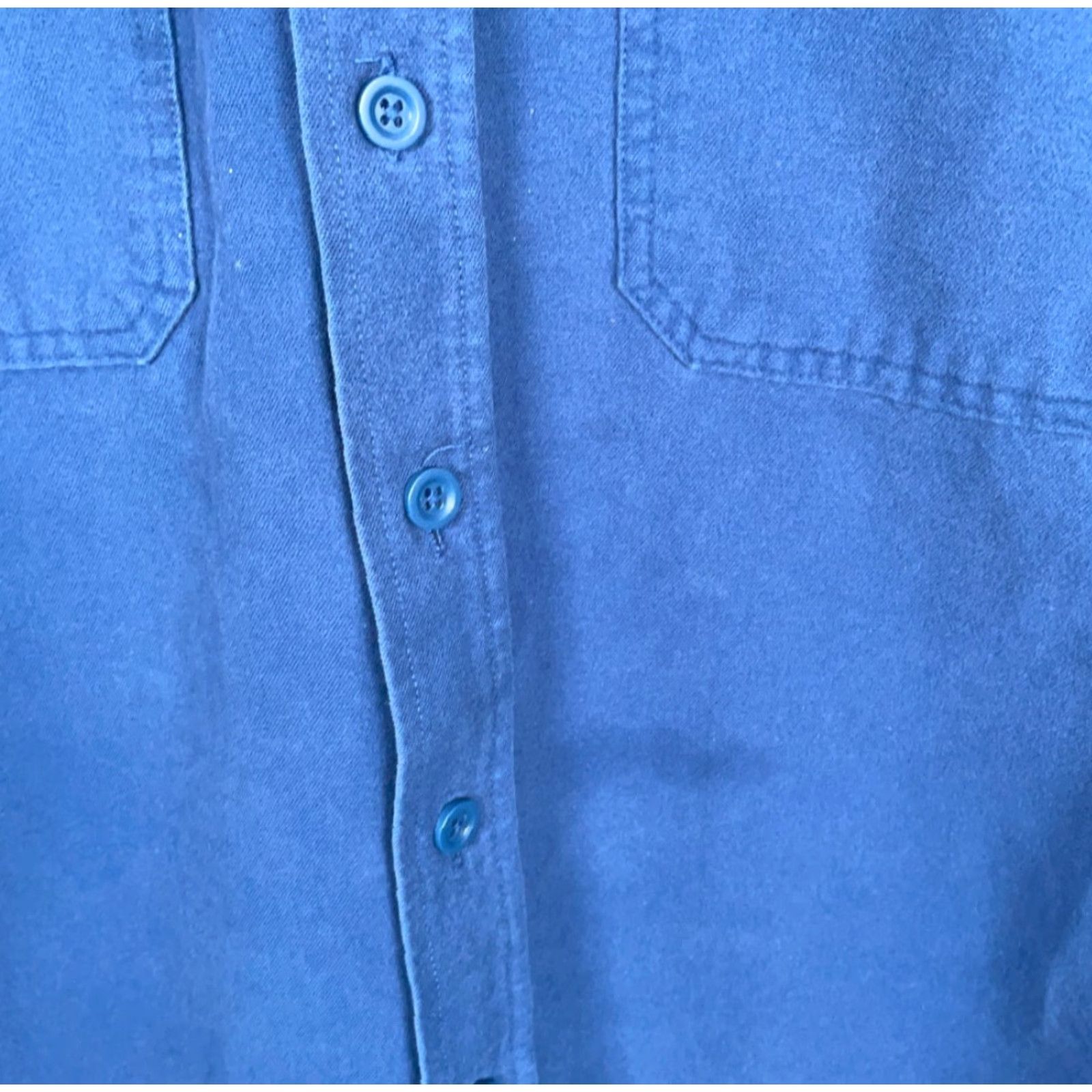 Vintage L.L. Bean Chamois Cloth Shirt Mens Large Tall Blue Heavyweight Flannel Workwear Button-Up Long Sleeve Cotton Size US L / EU 52-54 / 3 - 4 Thumbnail