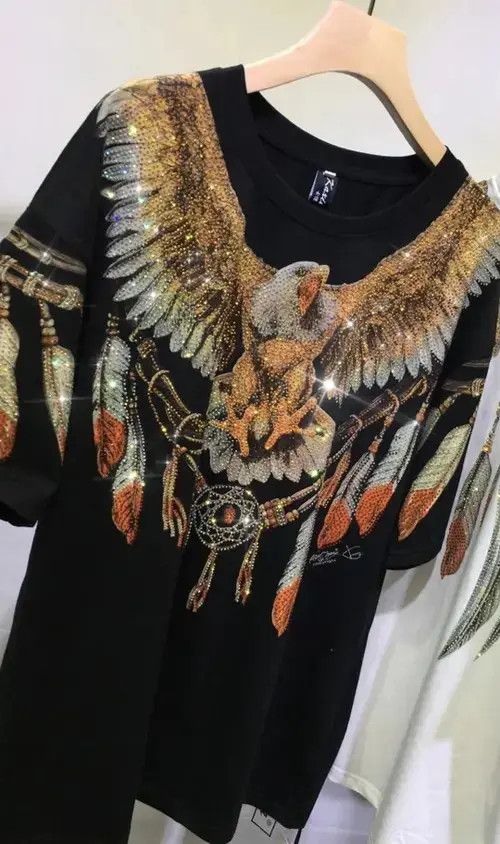 Other Rhinestones Eagle Hip Hop Graphic T Shirt Size US XXL / EU 58 / 5 - 1 Thumbnail