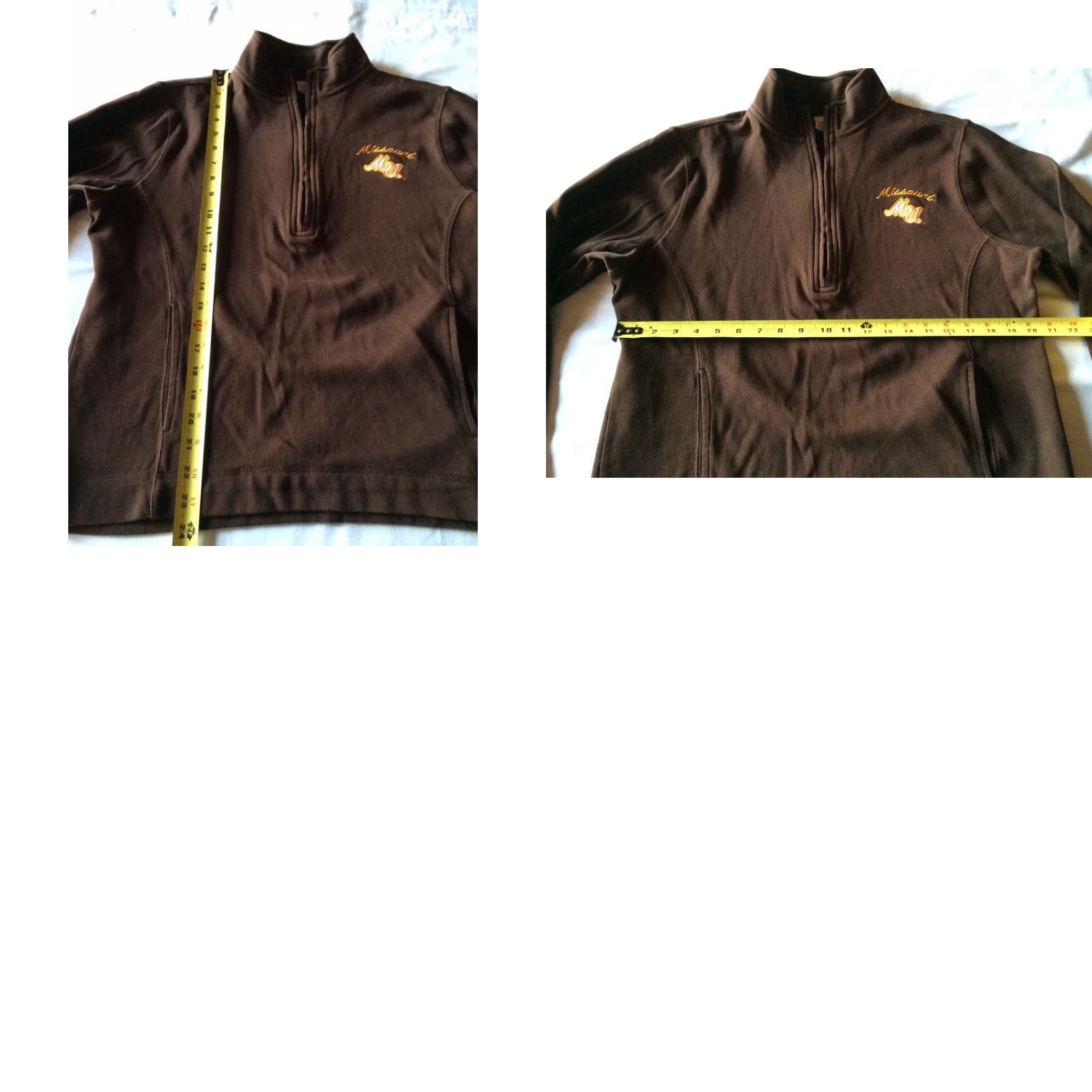 Vintage Missouri MU 1/2 Zip Long Sleeve Jacket Heavy - Pockets Sz L - Brown EUC Size L / US 10 / IT 46 - 8 Thumbnail