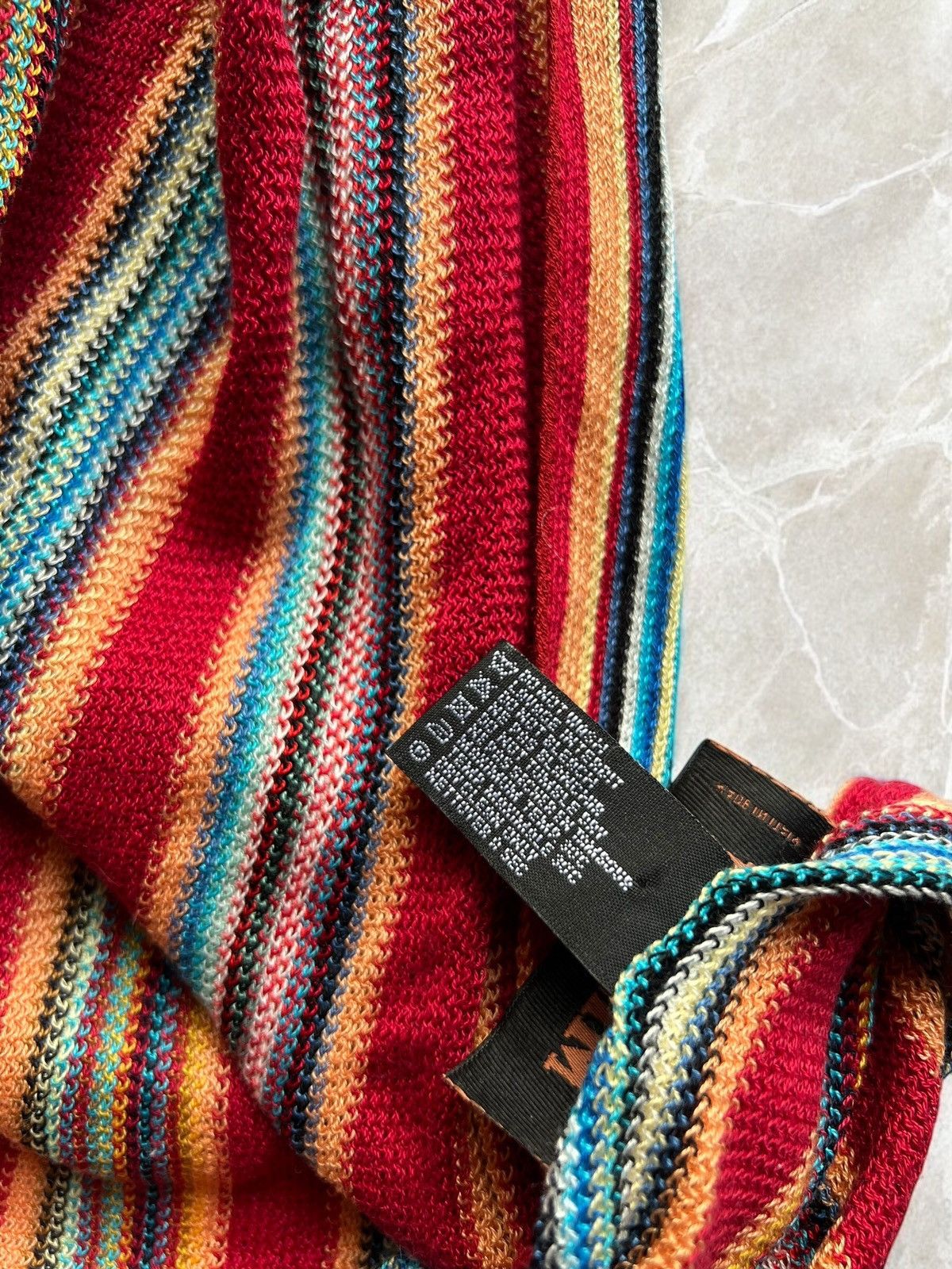 Missoni × Vintage MISSONI Multicoloured SCARF 180cm vintage muffler luxury y2k Size ONE SIZE - 6 Thumbnail